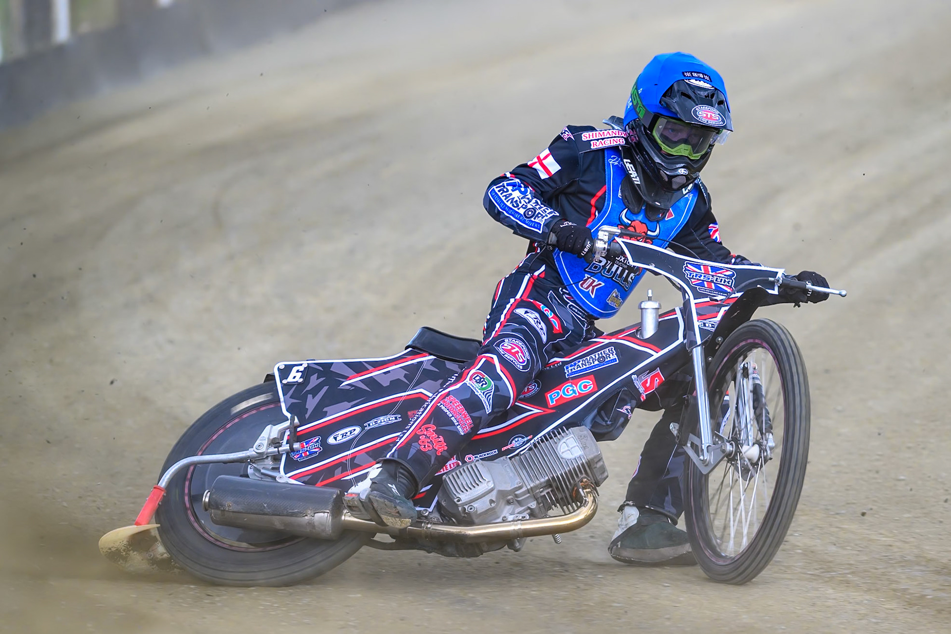 Jack Shimelt of Buxton Bulls   in action during the  Challenge match between Buxton Bulls and NDL Nomads at Hi-Edge Speedway, Buxton on Sunday 19th April 2026. (Photo: Ian Charles | MI News)