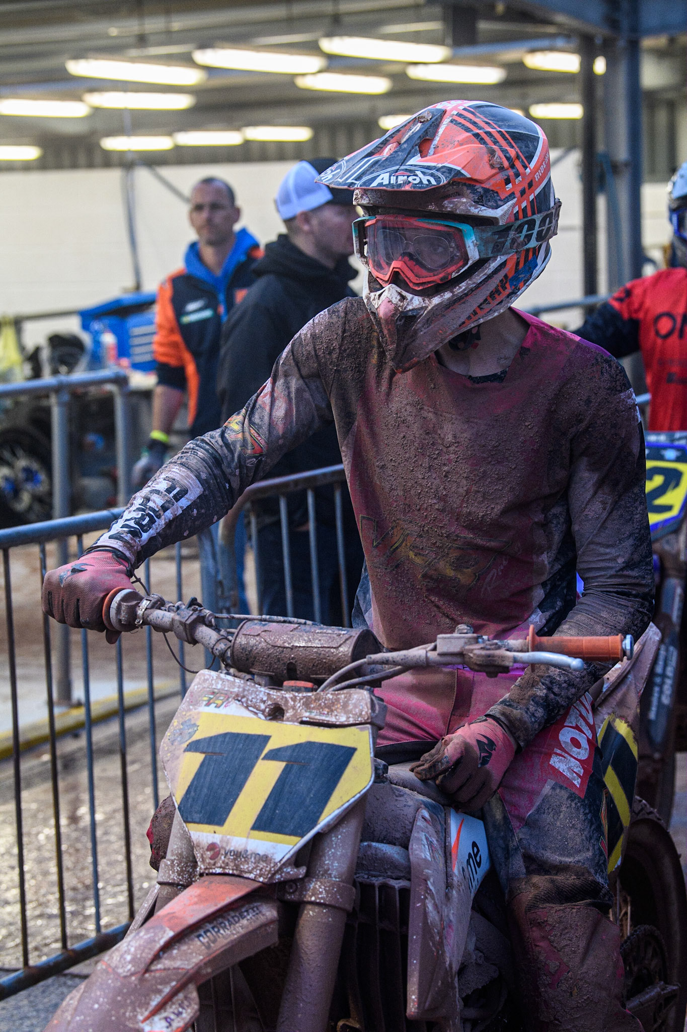 Giacomo Bossetti (11) from Italy waits to go out during the FIM World Flat Track Championship Round 1 at the National Speedway Stadium, Manchester on Saturday 5th August 2023. (Photo: Ian Charles | MI News)