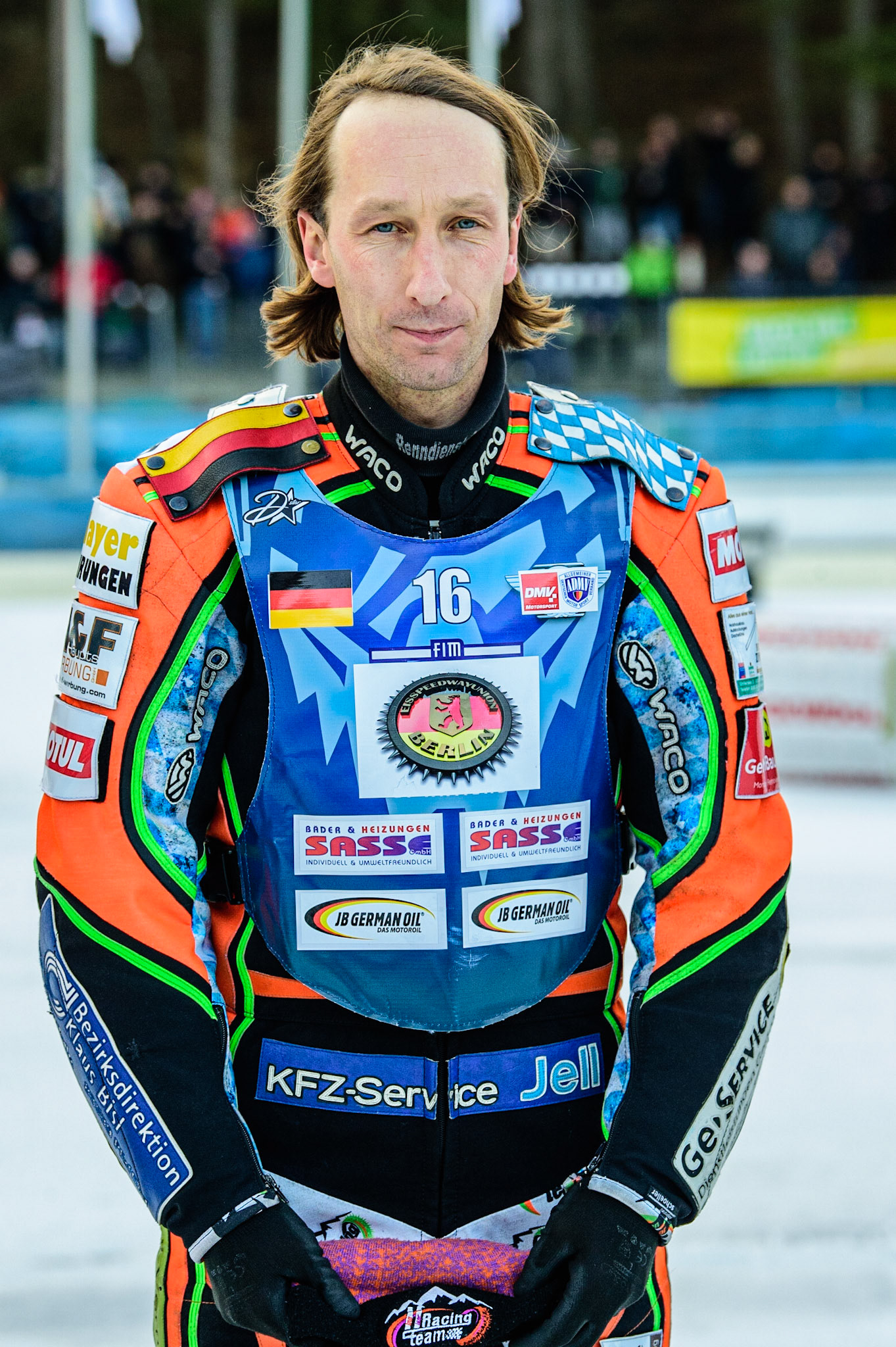 Markus Jell during the German Individual Ice Speedway Championship at Horst-Dohm-Eisstadion, Berlin on Friday 3rd March 2023. (Photo: Ian Charles | MI News)