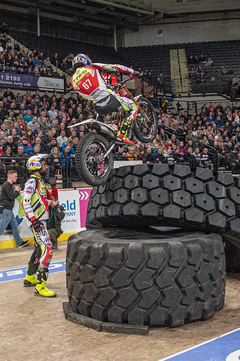 SHEFFIELD, ENGLAND  - DECEMBER 28TH  Adam Raga, Spain (TRRS) on the Tyres of Section 5  during the 25th Anniversary Sheffield Indoor Trial at the FlyDSA Arena, Sheffield on Saturday 28th December 2019. (Credit: Ian Charles | MI News)