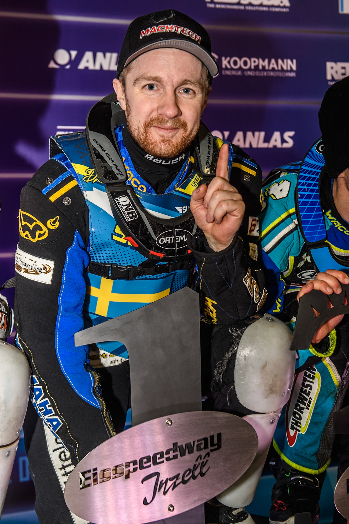 Martin Haarahiltunen - Sundays winner during the Ice Speedway Gladiators World Championship Final 2 at Max-Aicher-Arena, Inzell on Sunday 16th March 2025. (Photo: Ian Charles | MI News)