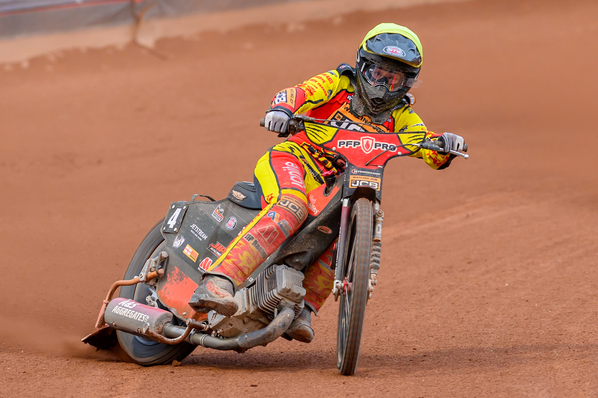 Dan Thompson of Leicester Lions in action during the Rowe Motor Oil Premiership match between Belle Vue Aces and Leicester Lions at the National Speedway Stadium, Manchester on Monday 3rd August 2026. (Photo: Ian Charles | MI News)