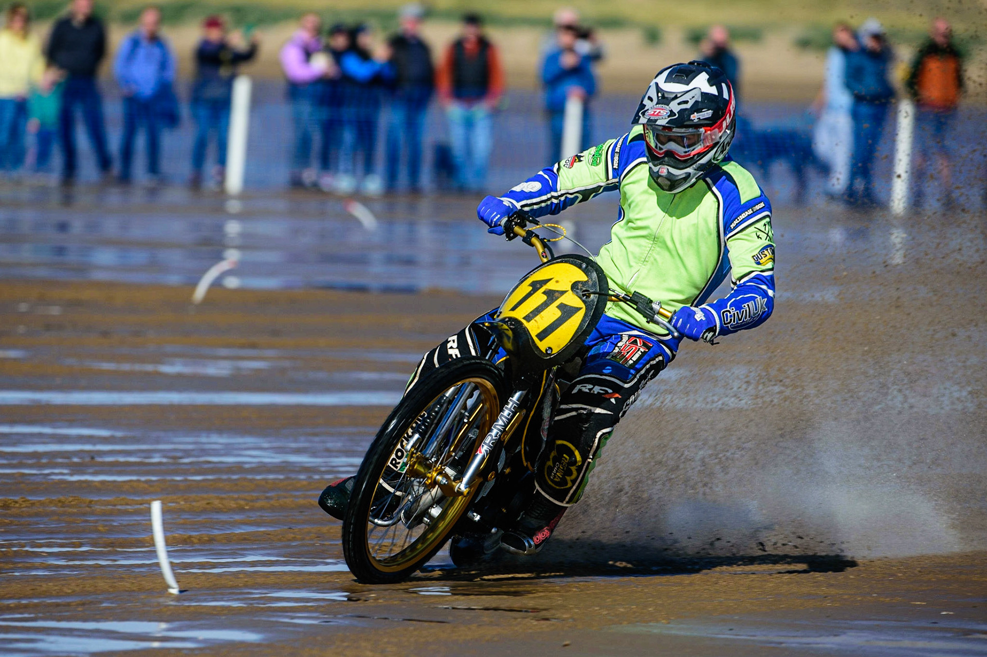 Richie Worrall (111) during the Fylde ACU British Sand Racing Masters Championship on  Sunday 2nd October 2022. (Credit: Ian Charles | MI News)
