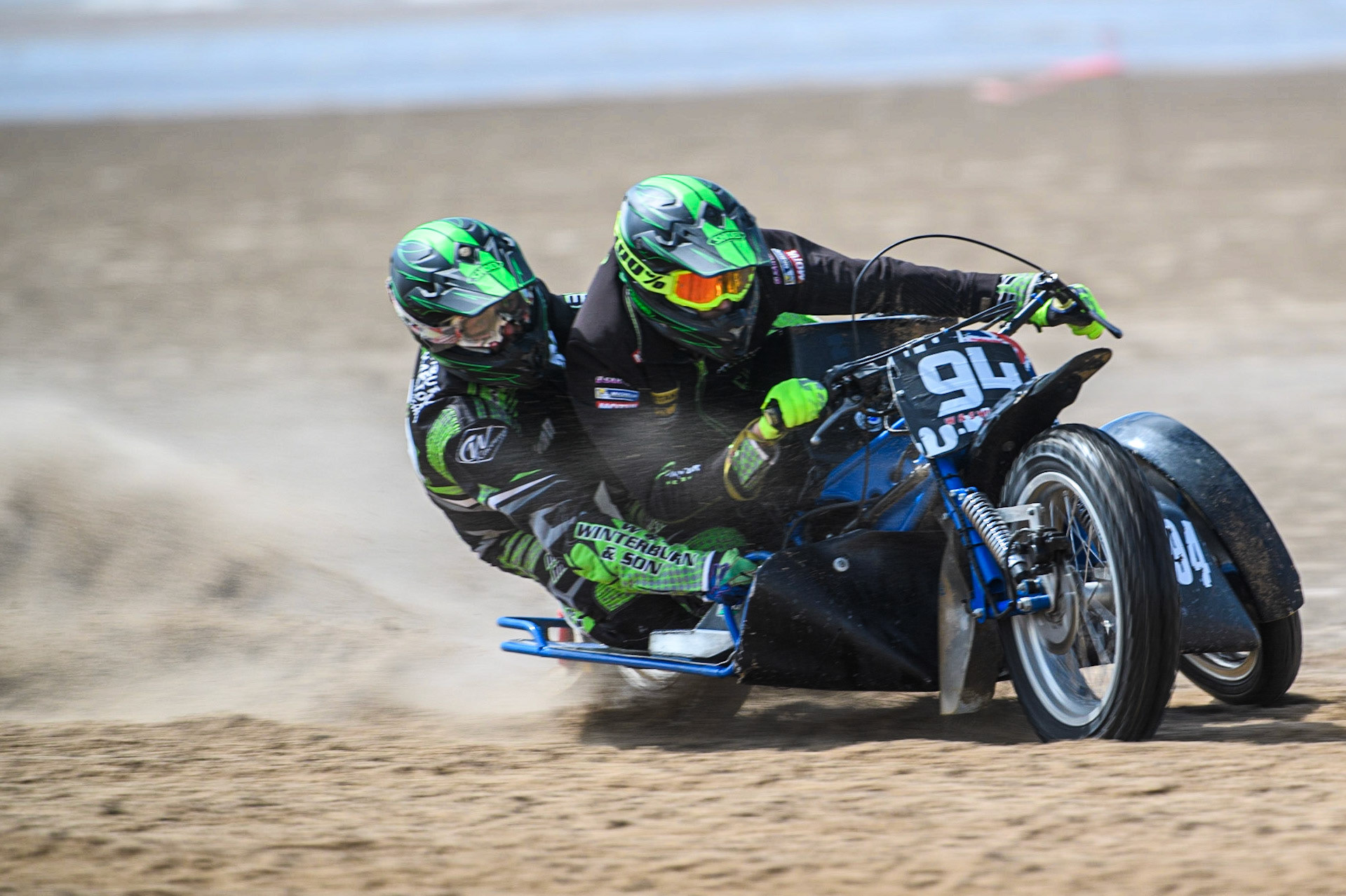 Billy Winterburn &amp; Ryan Wharton (94) in practice during the Fylde ACU British Sand Racing Masters Championship at  St Annes on Sea, Lancashire on Sunday 30th July 2023. (Photo: Ian Charles | MI News)
