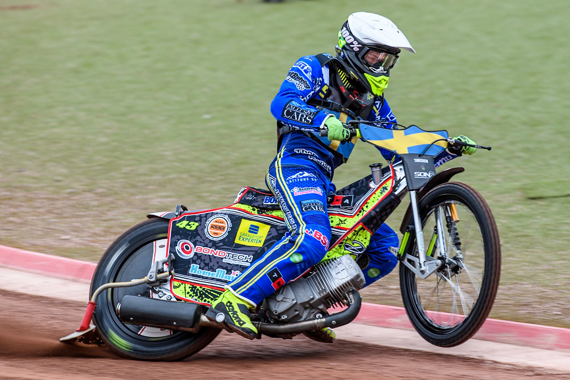 Casper Henriksson of Sweden practices during the Monster Energy FIM Speedway of Nations 2 (Under 21) Final at the National Speedway Stadium, Manchester on Friday 12th July 2024. (Photo: Ian Charles | MI News)