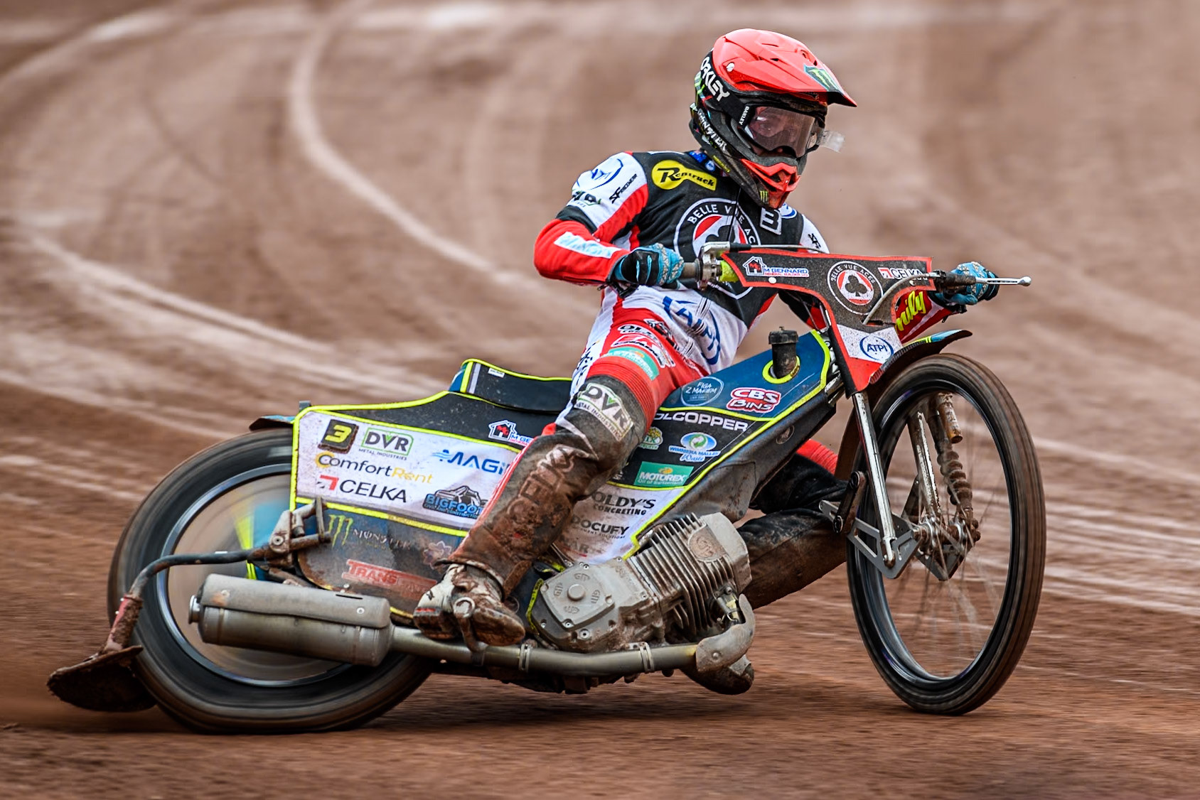 Belle Vue ATPI Aces Jaimon Lidsey in action during the Rowe Motor Oil Premiership KO Cup Quarter Final 1st Leg between Belle Vue Aces and Sheffield Tigers at the National Speedway Stadium, Manchester on Monday 1st April 2024. (Photo: Ian Charles | MI News)