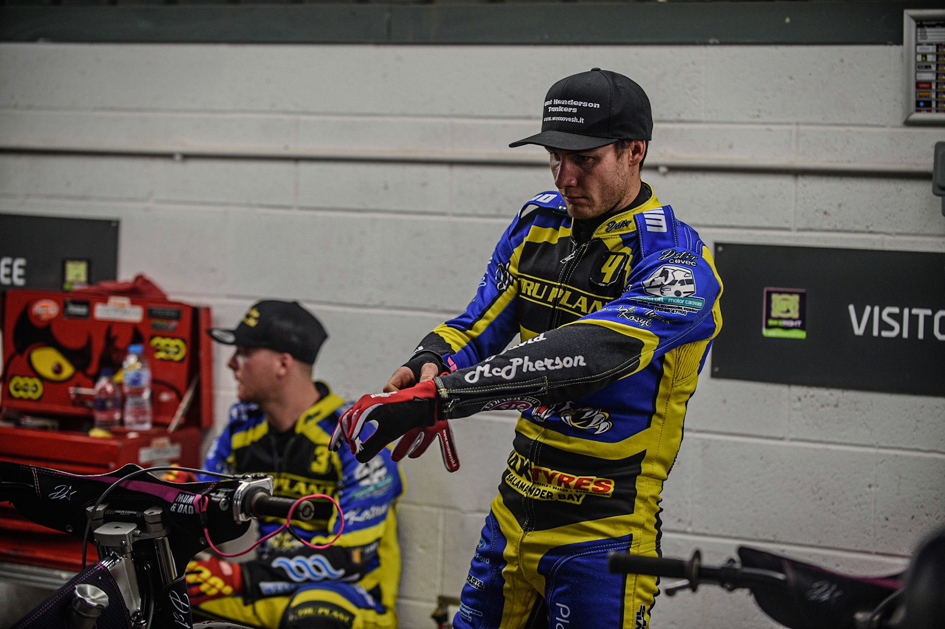 MANCHESTER, UK. OCT 7TH  Josh Pickering   prepares for the meeting during the SGB Premiership Play off Semi-Final Second Leg between Belle Vue Aces and Sheffield Tigers at the National Speedway Stadium, Manchester on Thursday 7th October 2021. (Credit: Ian Charles | MI News)