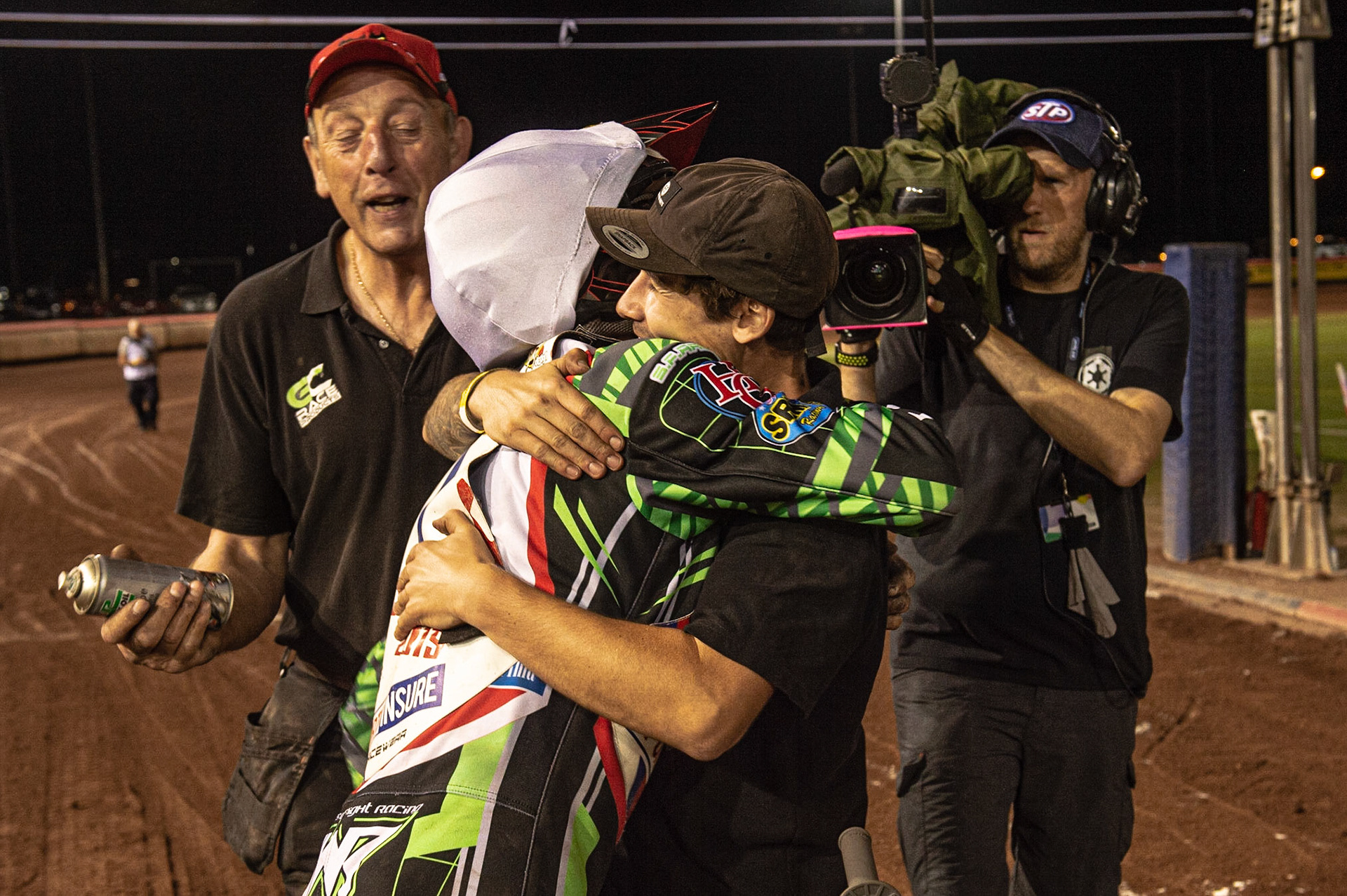 Photo: Ian Charles

Charles Wright is congratulated on his win

Sports Insure British Final,  Belle Vue National Speedway Stadium, Manchester Monday 29  July  2019