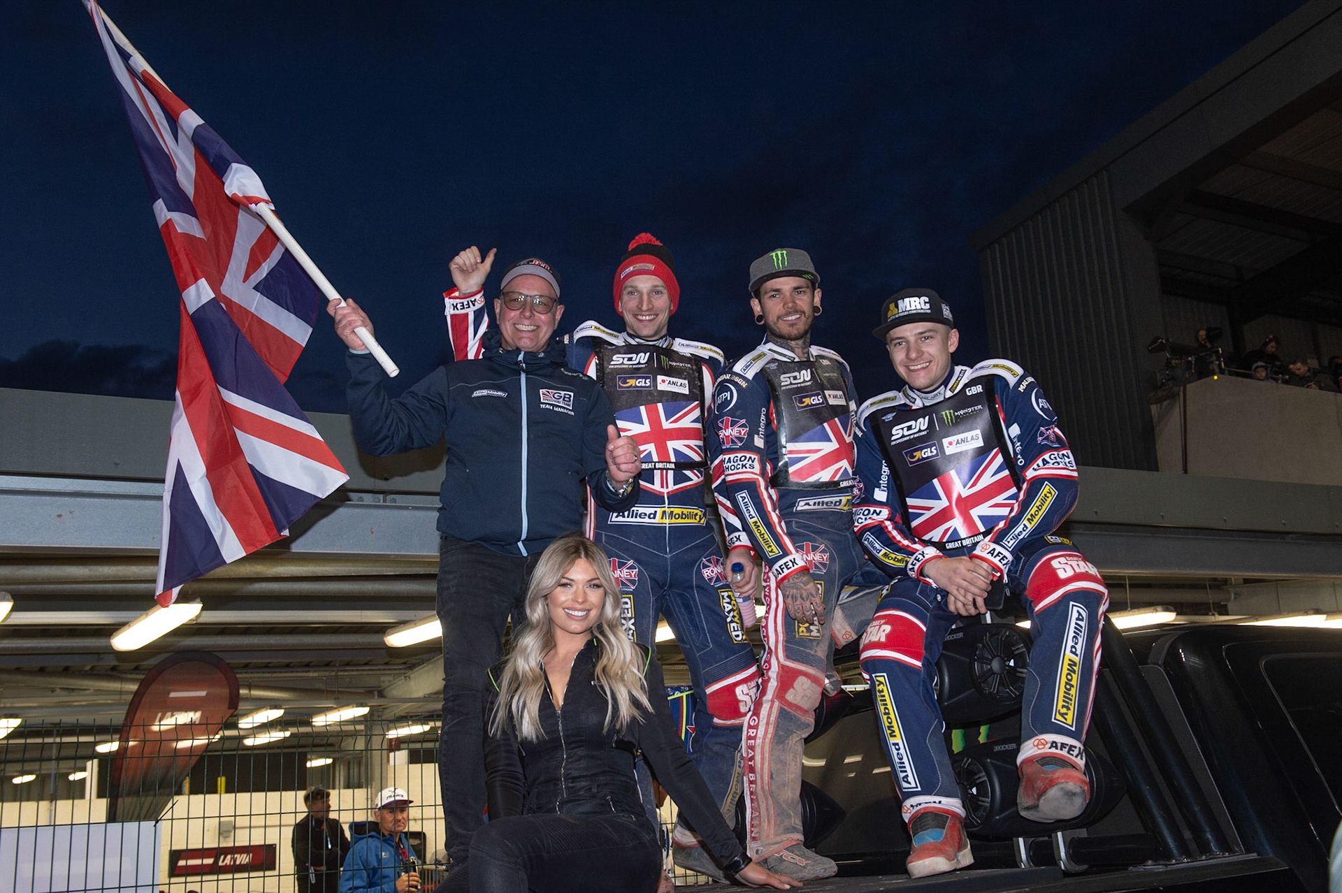 Photo: Ian Charles

Team GB (l-r) Alun Rossiter,Craig Cook, Tai Woffinden, Robert Lambert

Monster Energy FIM Speedway Of Nations, Race Off 2, Belle Vue National Speedway Stadium, Manchester 7 May  2019