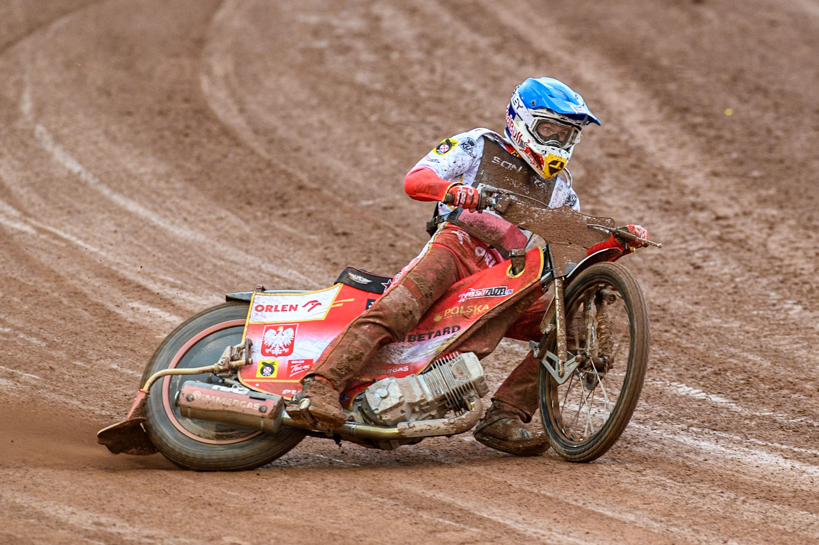 Maciej Janowski of Poland in action during the Monster Energy FIM Speedway of Nations Semi-Final 1 at the National Speedway Stadium, Manchester on Tuesday 9th July 2024. (Photo: Ian Charles | MI News)