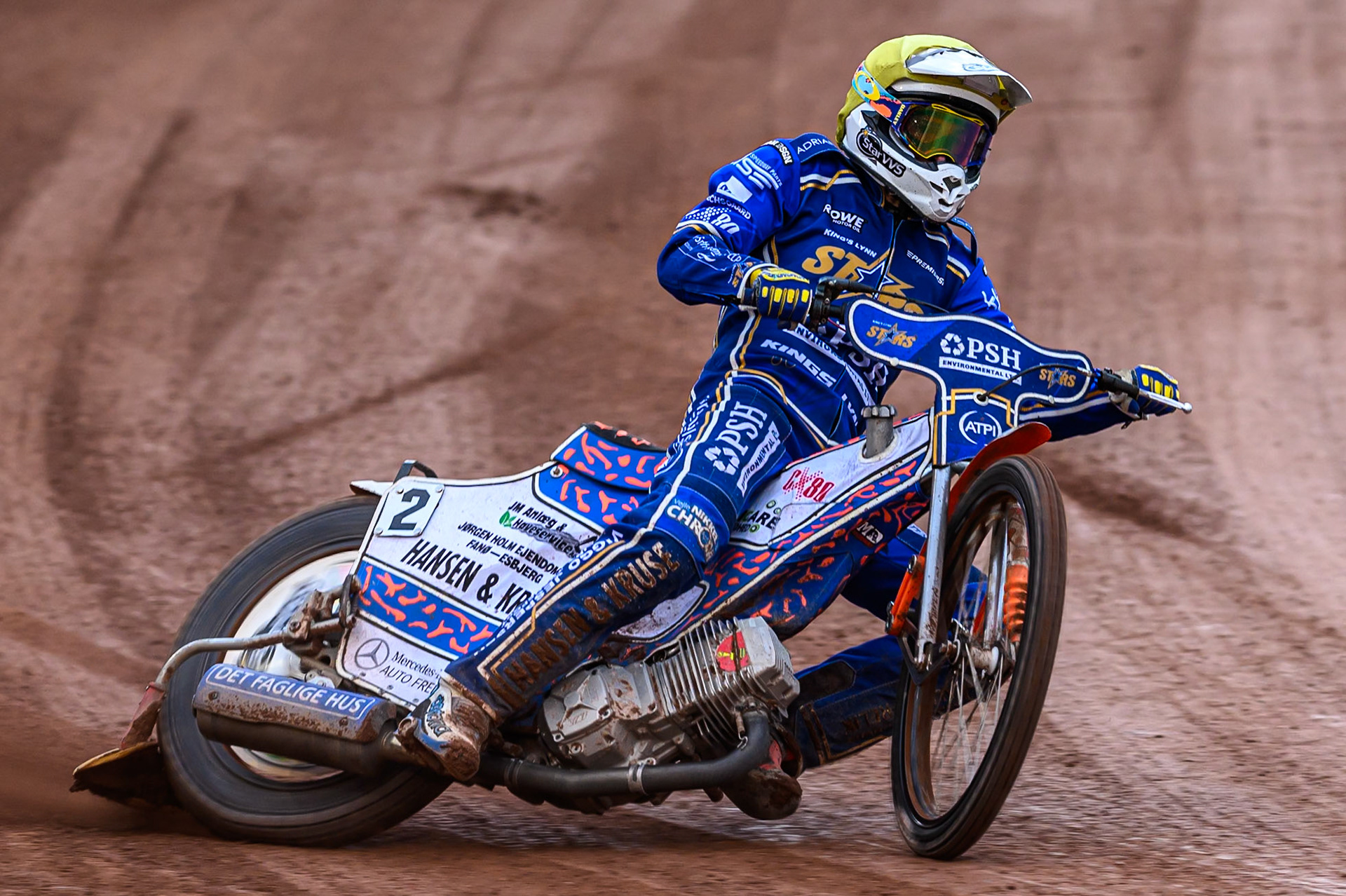 Kings Lynn Stars' Niels-Kristian Iversen in action during the Rowe Motor Oil Premiership match between Belle Vue Aces and King's Lynn Stars at the National Speedway Stadium, Manchester on Monday 23rd June 2025. (Photo: Ian Charles | MI News)