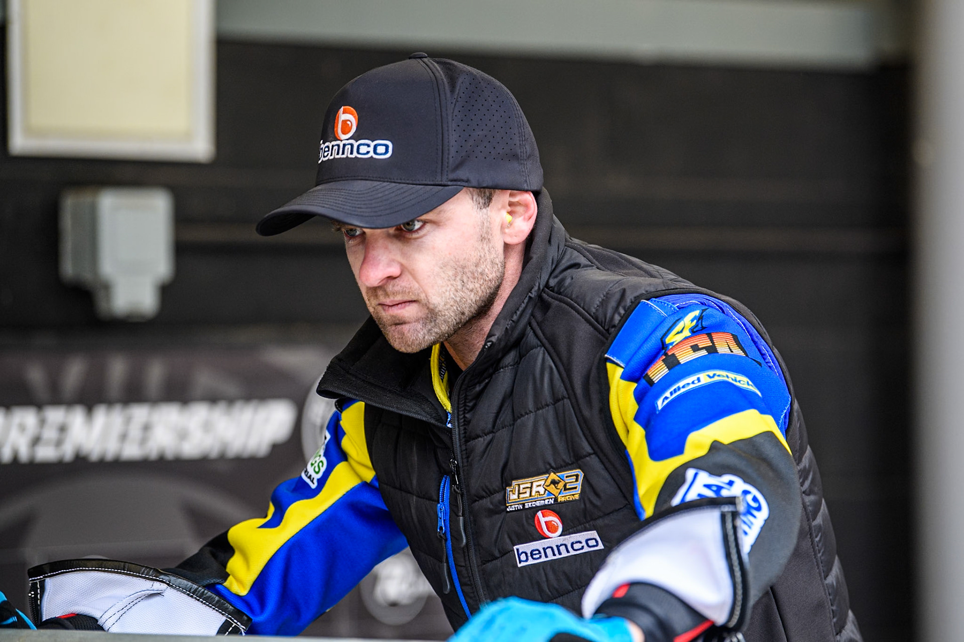 Justin Sedgmen of Sheffield Tigers during the Rowe Motor Oil Premiership match between Belle Vue Aces and Sheffield Tigers at the National Speedway Stadium, Manchester on Monday 5th May 2025. (Photo: Ian Charles | MI News)