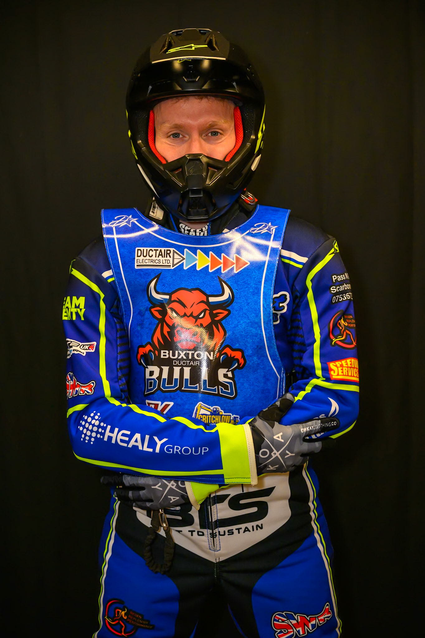 Arran Butcher during Buxton Bulls Press and Practice at Hi-Edge Speedway, Buxton on Monday 30th March 2026. (Photo: Ian Charles | MI News)