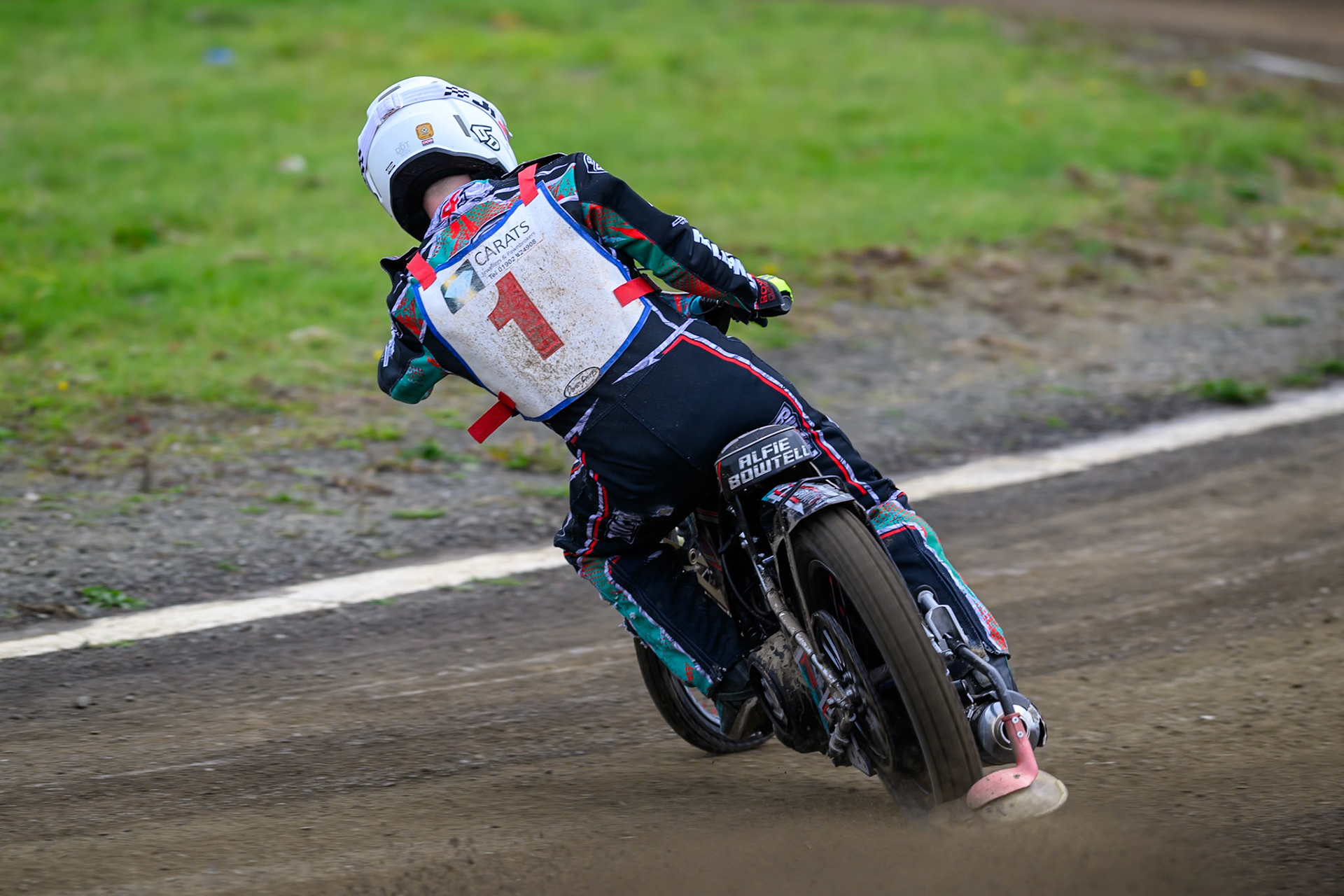 Alfie Bowtell in action during the Derbyshire Open at Hi-Edge Speedway, Buxton on Sunday 27th September 2026. (Photo: Ian Charles | MI News)