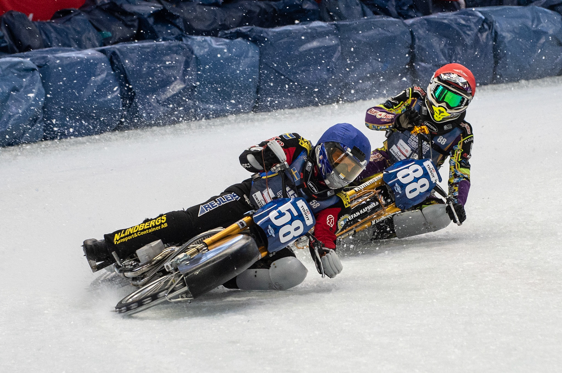 Photo: Ian Charles

Stefan Svensson (58) leads Max Niedermaier (88)

FIM Ice Speedway Gladiators World Championship, Event 4.2, Max-Aicher-Arena, Inzell, Germany, Sunday 17 March 2019
