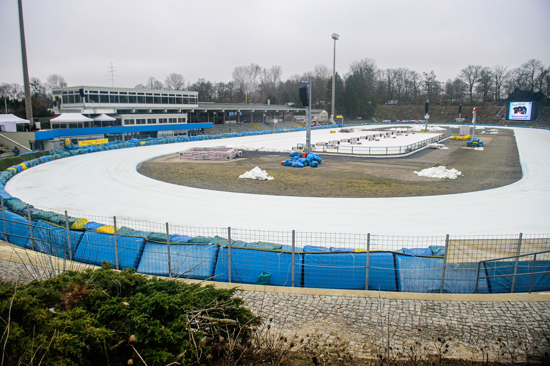 The Horst-Dohm-Eisstadion during the German Individual Ice Speedway Championship at Horst-Dohm-Eisstadion, Berlin on Friday 3rd March 2023. (Photo: Ian Charles | MI News)