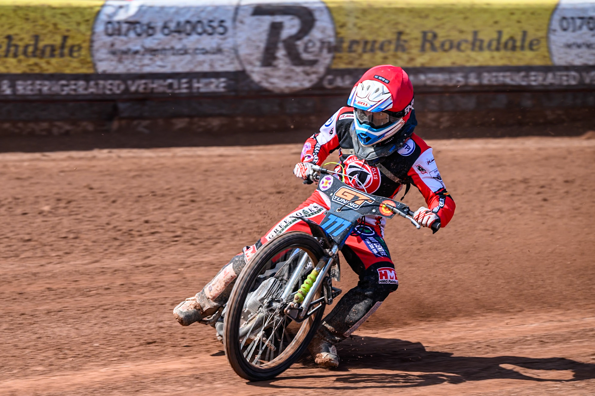 Billy Budd of Belle Vue Colts  in action during the WSRA National Development League match between Belle Vue Colts and Middlesbrough Tigers at the National Speedway Stadium, Manchester on Sunday 10th August 2025. (Photo: Mark Fletcher | MI News)