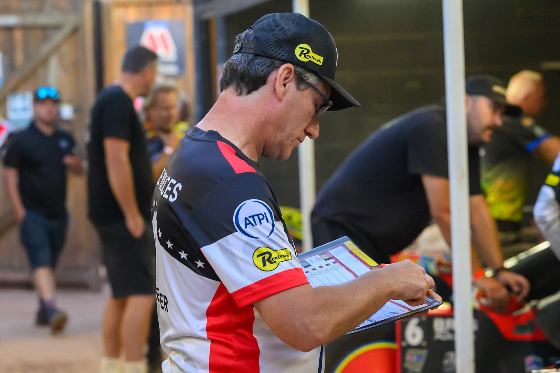 Mark Lemon  Team Manager of Belle Vue Aces in deep thought during the Rowe Motor Oil Premiership match between Leicester Lions and Belle Vue Aces at the Hydroscan Arena, Leicester on Thursday 23rd July 2026. (Photo: Ian Charles | MI News)