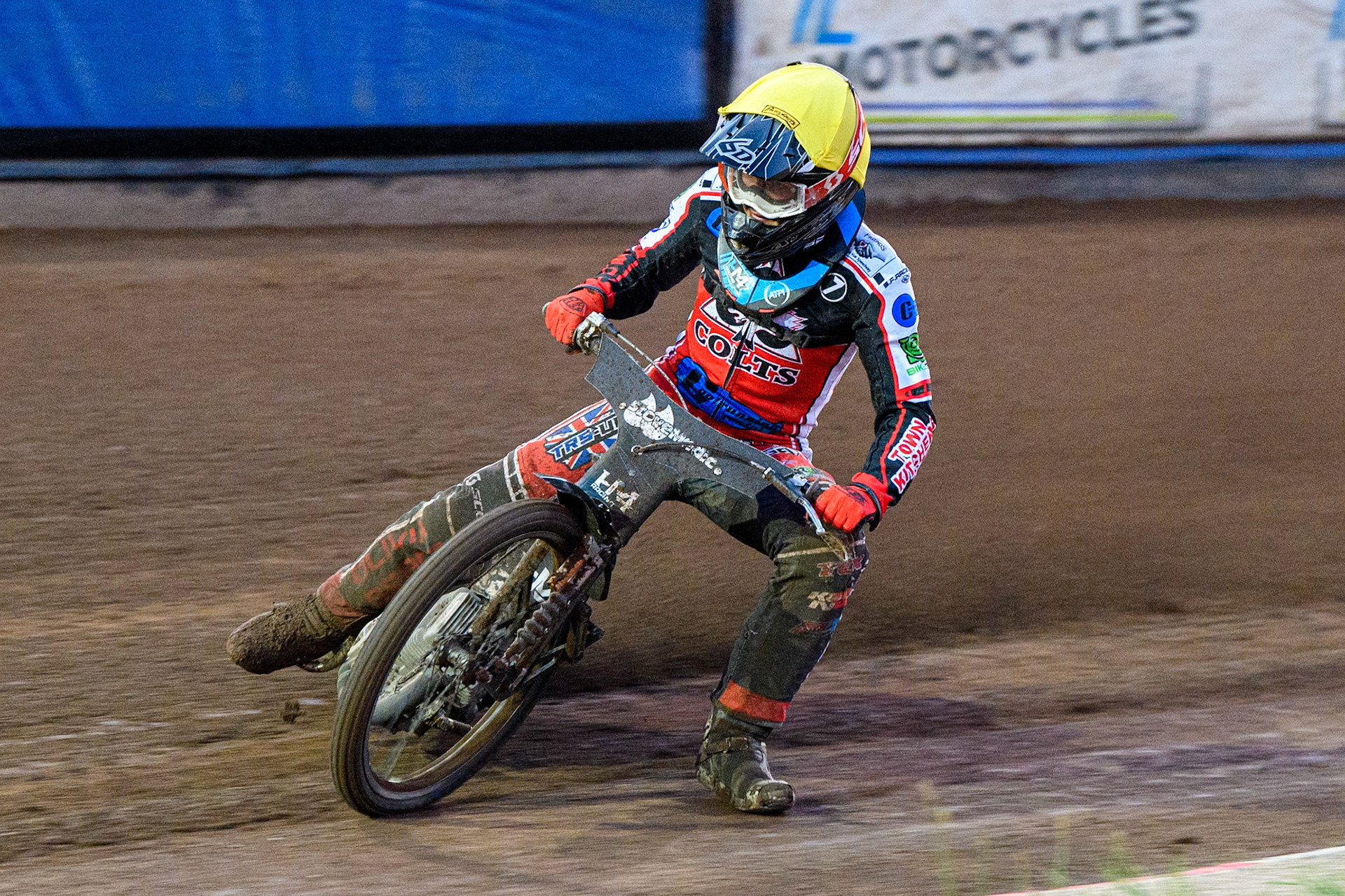 Belle Vue Colts' Harry McGurk  in action during the WSRA National Development League match between Sheffield Tiger Cubs and Belle Vue Colts at Owlerton Stadium, Sheffield on Thursday 12th September 2024. (Photo: Ian Charles | MI News)