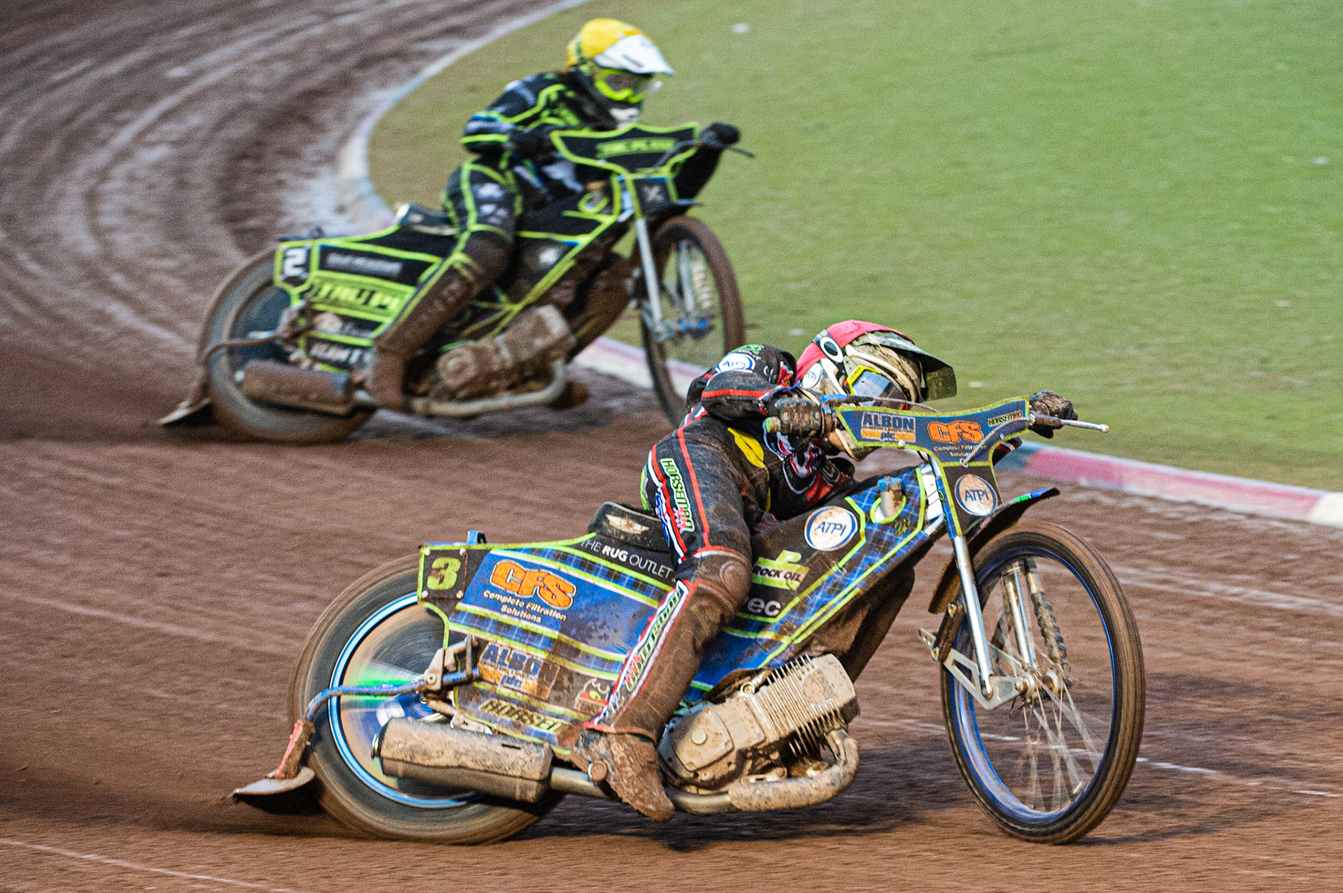 Photo by Ian Charles

Dan Bewley  (Red) outside Richard Lawson  (Yellow)


Belle Vue Aces v Ipswich Witches, British Speedway Premiership, Belle Vue National Speedway Stadium, Manchester, Monday 8  July  2019