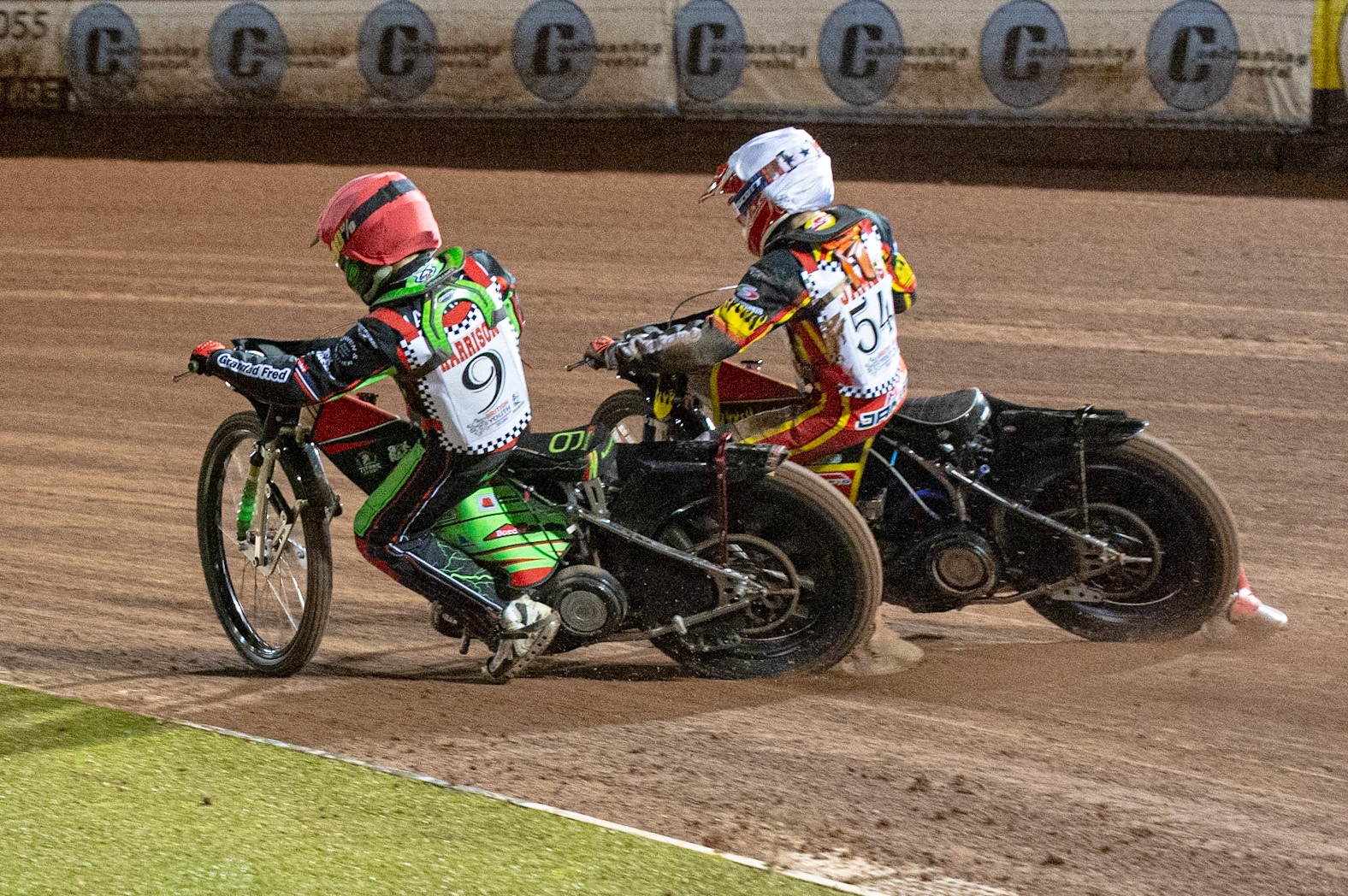 Photo: Ian CharlesLuke Harrison (Red) and Max James (White) take part in a run off to decide the overall winner of the 250cc Series after finishing on equal pointsBritish Youth Speedway Championship (Round 5), National Speedway Stadium, Manchester Saturday  10  October  2020