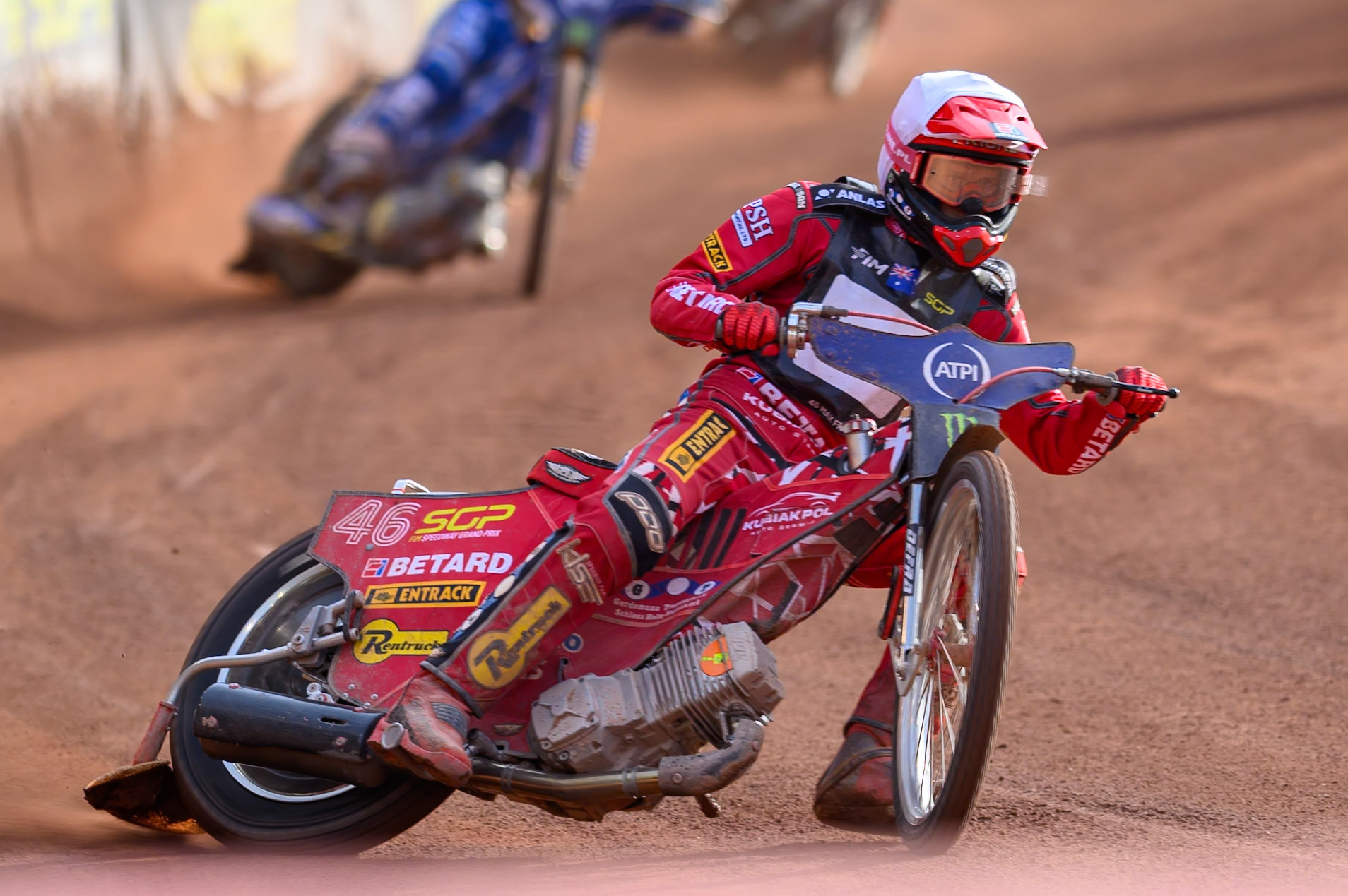 Max Fricke (46) of Australia in action during the ATPI  FIM Speedway GP of Manchester at the National Speedway Stadium, Manchester on Friday 5th June 2026. (Photo: Ian Charles | MI News)
