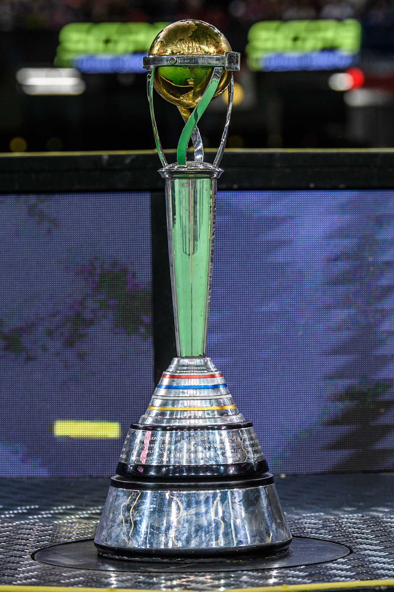 The World Championship Trophy during the FIM Speedway Grand Prix of Great Britain at The Principality Stadium, Cardiff on Saturday 17th August 2024. (Photo: Ian Charles | MI News)