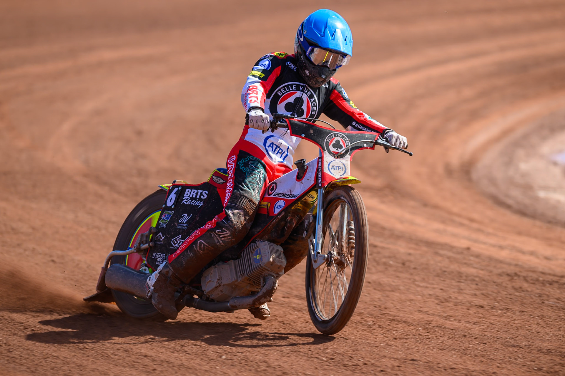 Tate Zischke of Belle Vue Aces  in action during the Knockout Cup Northern Section match between Belle Vue Aces and Leicester Lions at the National Speedway Stadium, Manchester on Monday 6th April 2026. (Photo: Ian Charles | MI News)