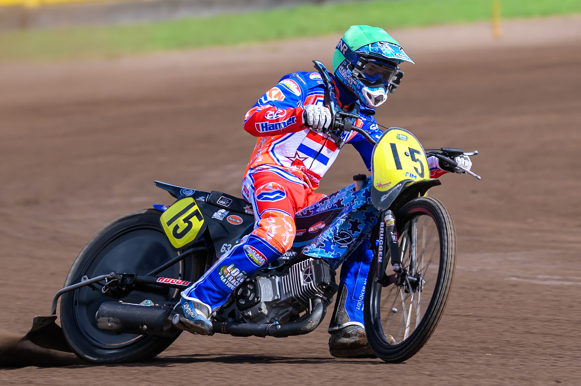 Dave Meijerink (15) of Netherlands in action during the FIM Long Track of Nations 2026 at the Speed Centre Roden in the Netherlands on Sunday 20th September 2026. (Photo: Ian Charles | MI News)