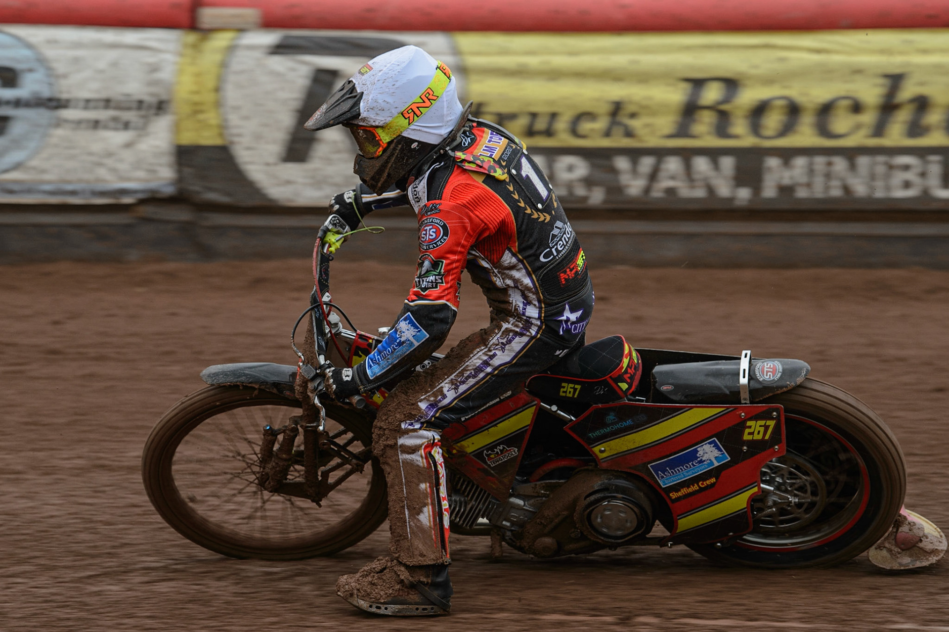 MANCHESTER, UK. MAY 2ND  Michael Palm Toft  pulls up with engine trouble during the SGB Premiership match between Belle Vue Aces and Peterborough at the National Speedway Stadium, Manchester on Monday 2nd May 2022. (Credit: Ian Charles | MI News)