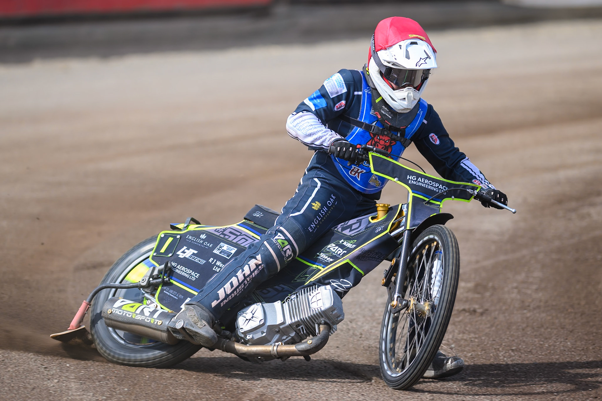 Nathan Ablitt, Guest Rider for Buxton Bulls does a practice lap during the WSRA National Development League match between Buxton Bulls and King's Lynn Young Stars at Hi-Edge Speedway, Buxton on Sunday 9th August 2026. (Photo: Ian Charles | MI News)