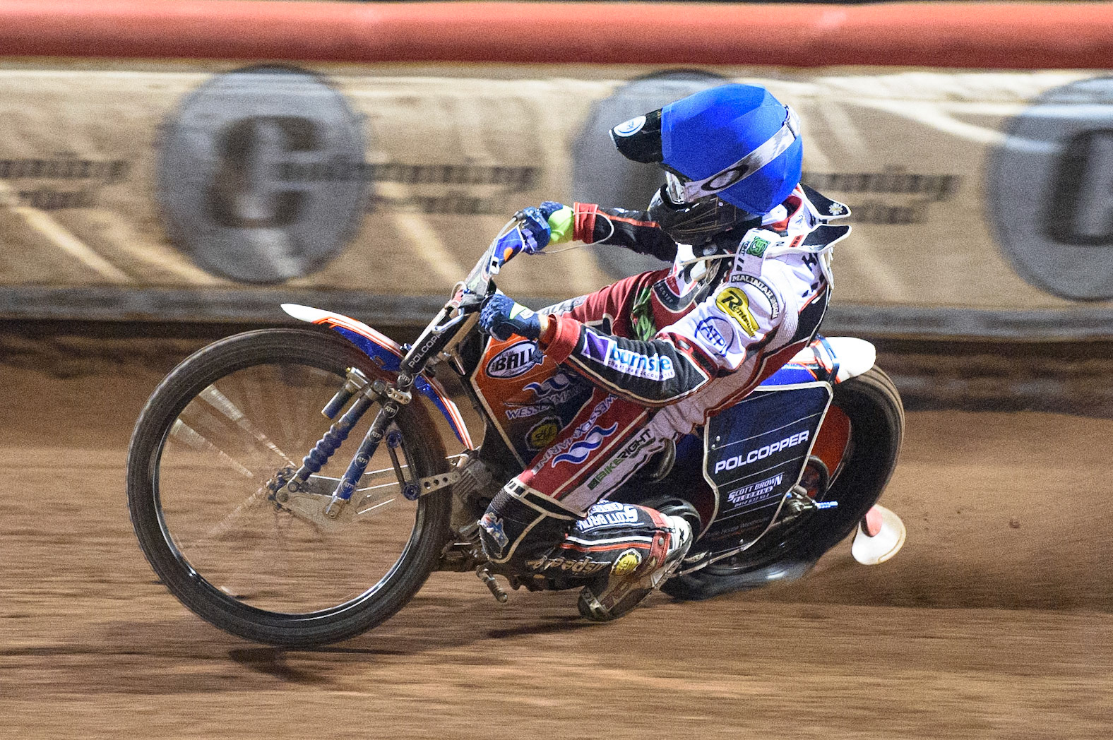 MANCHESTER, UK. SEPT 6TH  Brady Kurtz  in action  for Belle Vue BikeRight Aces  during the SGB Premiership match between Belle Vue Aces and Sheffield Tigers at the National Speedway Stadium, Manchester on Monday 6th September 2021. (Credit: Ian Charles | MI News)