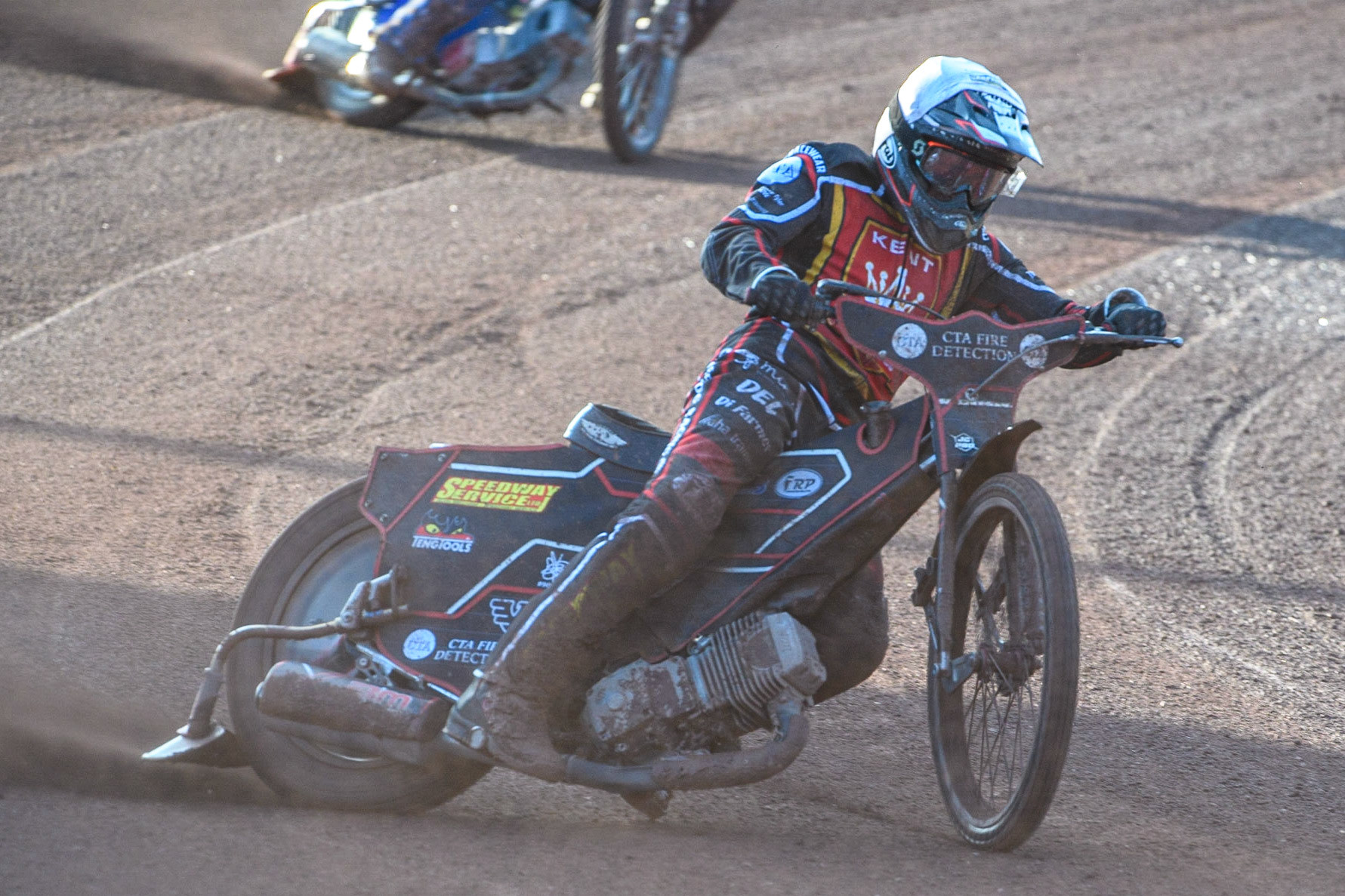 Ben Morley in action  for Kent Iwade Garage Royals during the National Development League match between Belle Vue Colts and Kent Royals at the National Speedway Stadium, Manchester on Friday 7th July 2023. (Photo: Ian Charles | MI News)