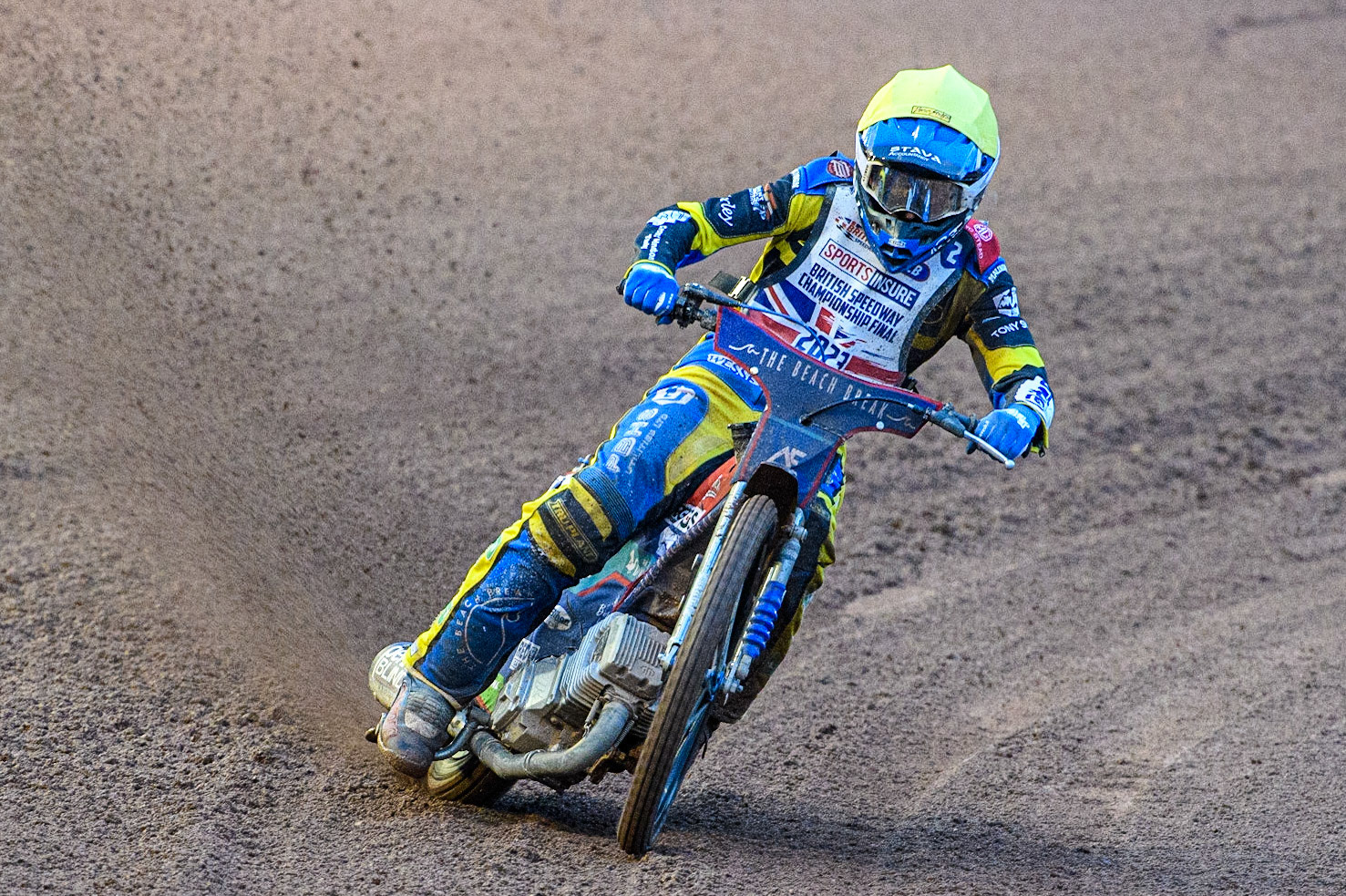 Adam Ellis in action  during the Sports Insure British Speedway Final at the National Speedway Stadium, Manchester on Monday 14th August 2023. (Photo: Ian Charles | MI News)