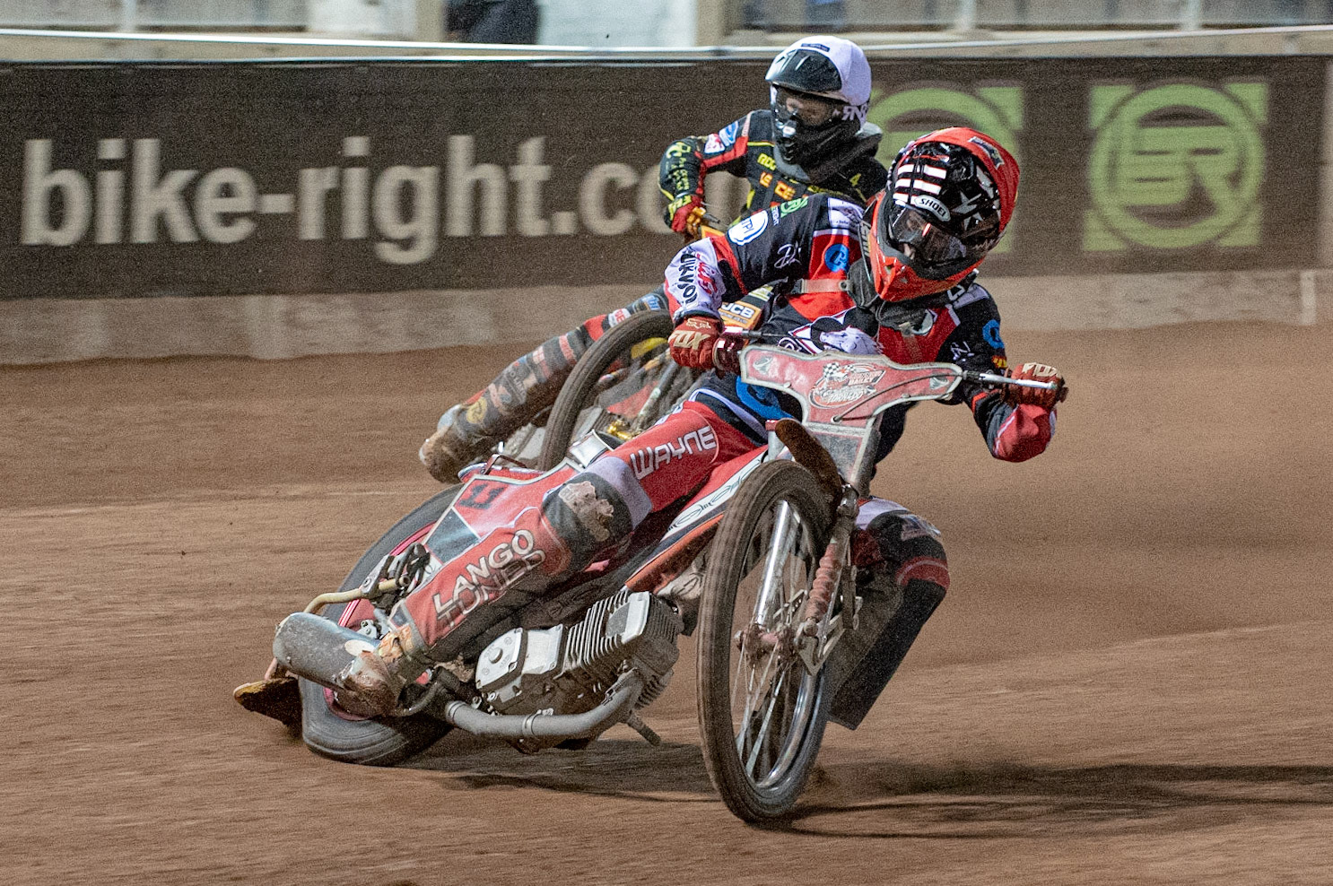 Photo: Ian Charles

Connor Bailey  (Red) leads Dan Thomson  (White)

Belle Vue Colts v Leicester Lion Cubs, SGB National League KO Cup Final (2nd Leg), Belle Vue National Speedway Stadium, Manchester, Tuesday 29  October  2019