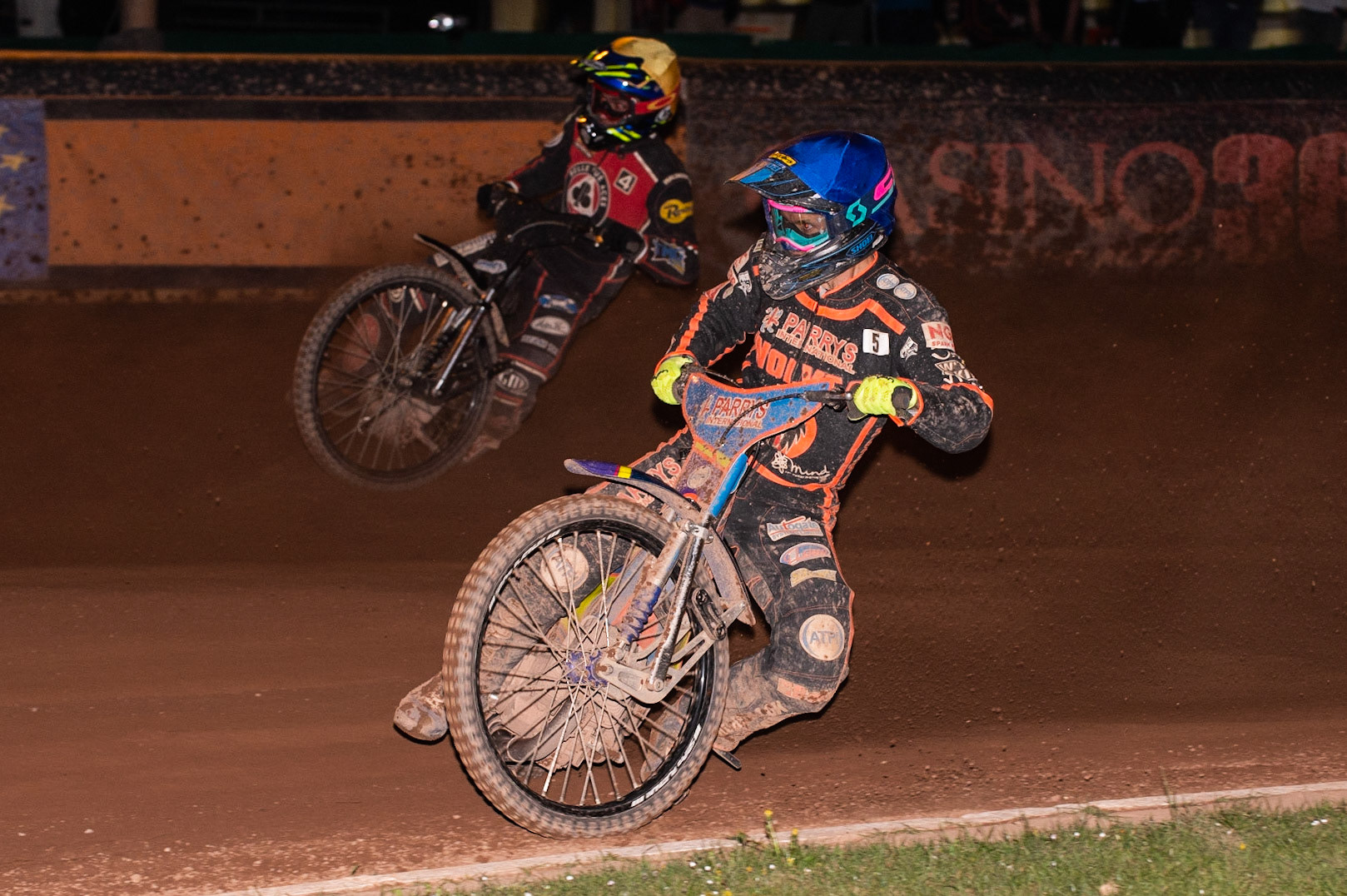 Photo by Ian Charles:

Rory Schlein  (Blue) leads Ricky Wells  (Yellow)

Wolverhampton Wolves v Belle Vue Aces, British Speedway Premiership 22 April 2019
