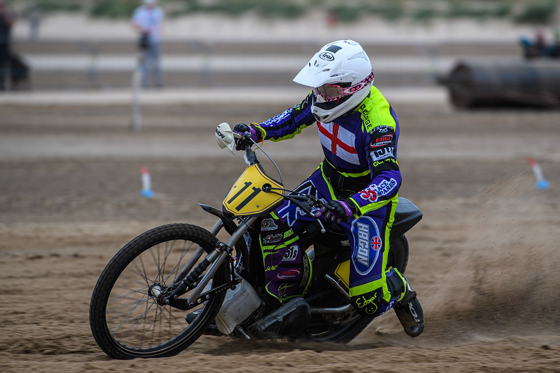 Paul Cooper (11) in action  during the Fylde ACU British Sand Racing Masters Championship at  St Annes on Sea, Lancashire on Sunday 30th July 2023. (Photo: Ian Charles | MI News)