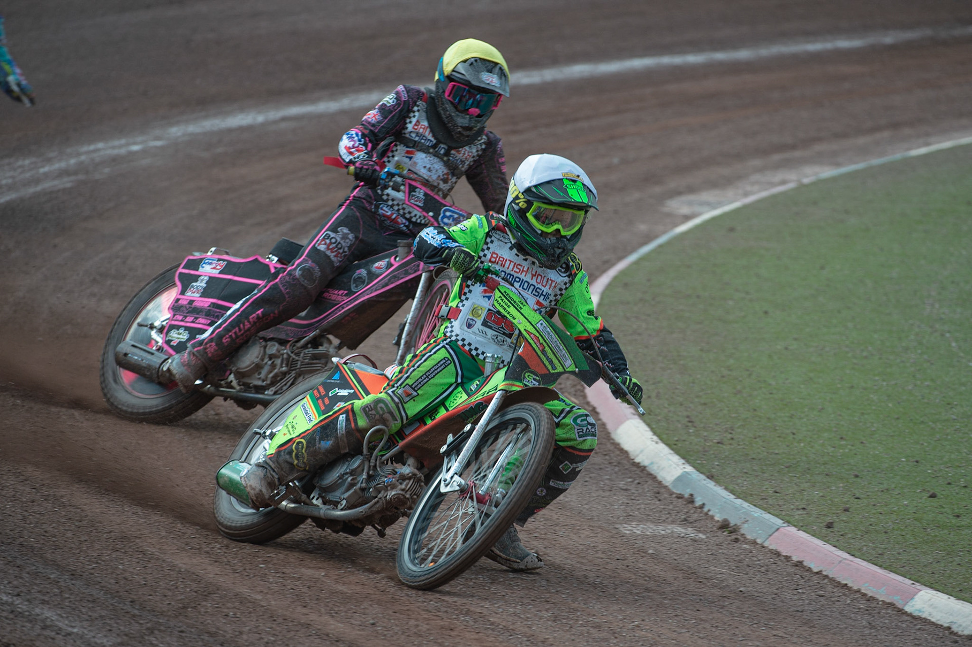 Photo: Ian Charles

Luke Harrison (White) leads Danny Smith (Yellow)

Summer Speed Saturday & British Youth Speedway Championship Round 5, National Speedway Stadium, Manchester, Saturday 22 June 2019