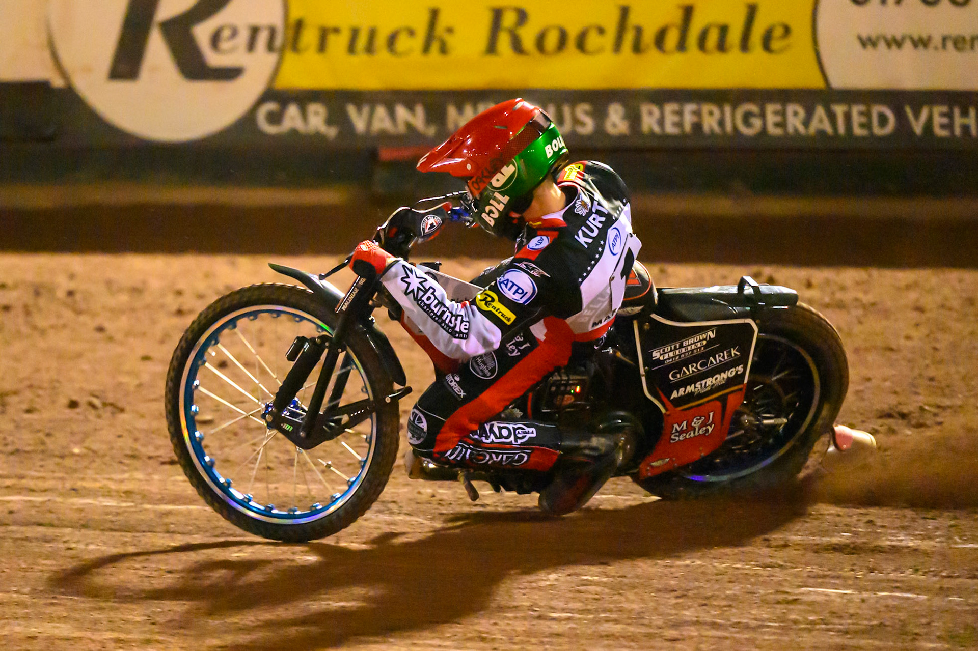 Brady Kurtz of Belle Vue Aces  in action during the Knockout Cup, Northern Section match between Belle Vue Aces and Sheffield Tigers at the National Speedway Stadium, Manchester on Monday 30th March 2026. (Photo: Ian Charles | MI News)