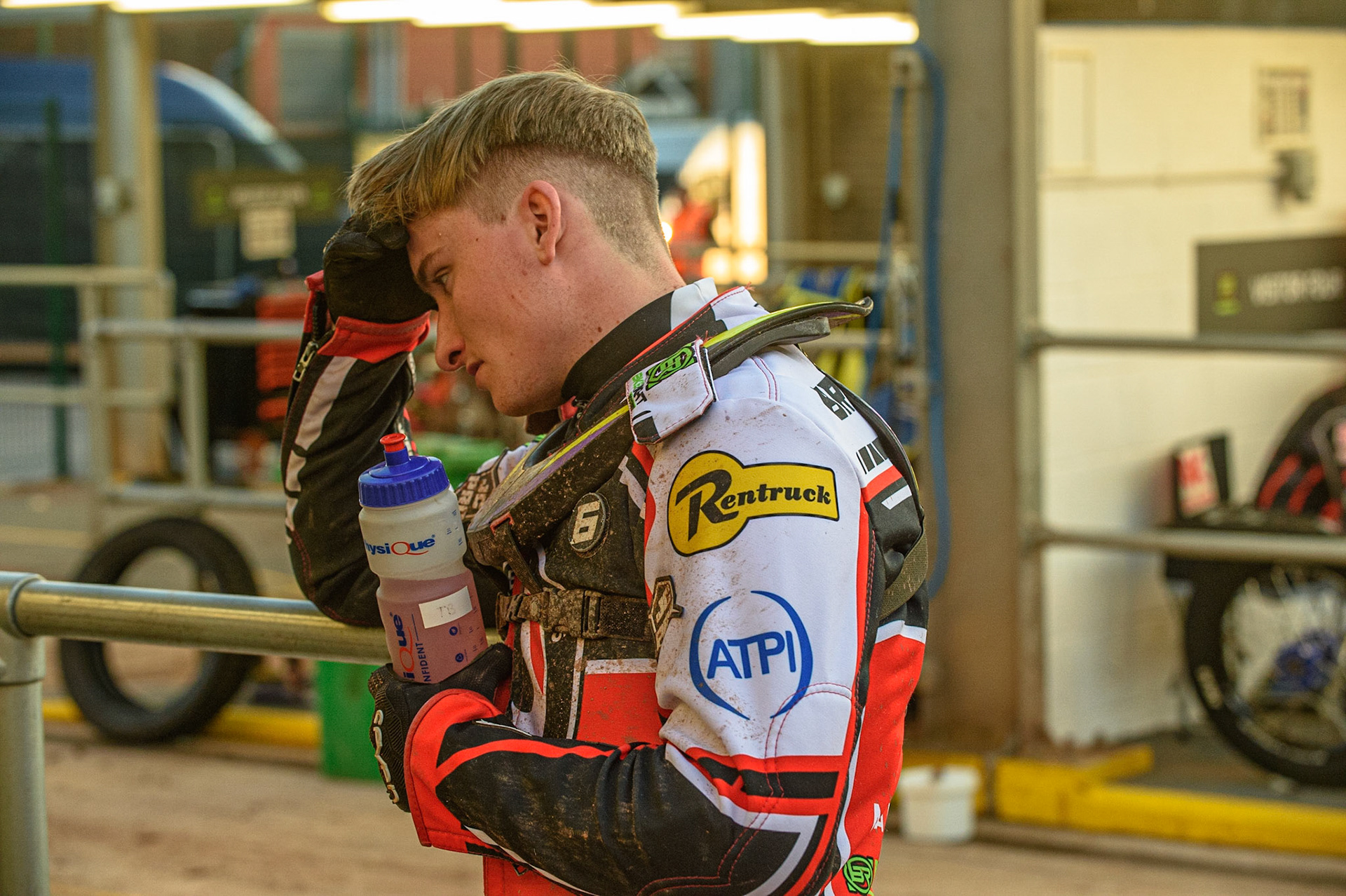 MANCHESTER, UK. JULY 15TH   Tom Brennan  in reflective mood during the SGB Premiership match between Belle Vue Aces and Wolverhampton Wolves at the National Speedway Stadium, Manchester on Thursday 15th July 2021. (Credit: Ian Charles | MI News)