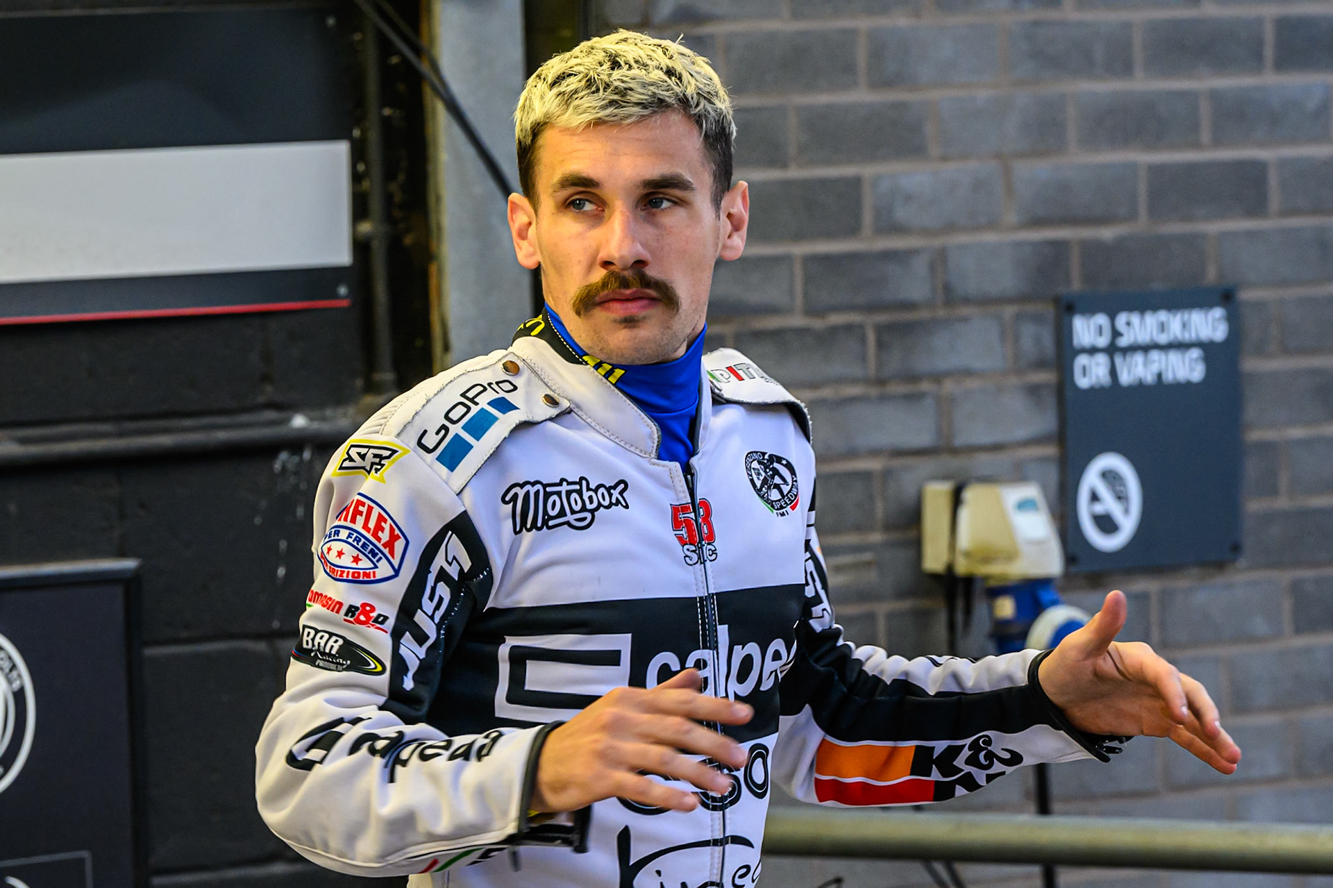 Paco Castagna of Birmingham Brummies during the Rowe Motor Oil Premiership match between Belle Vue Aces and Birmingham Brummies at the National Speedway Stadium, Manchester on Monday 18th August 2025. (Photo: Ian Charles | MI News)