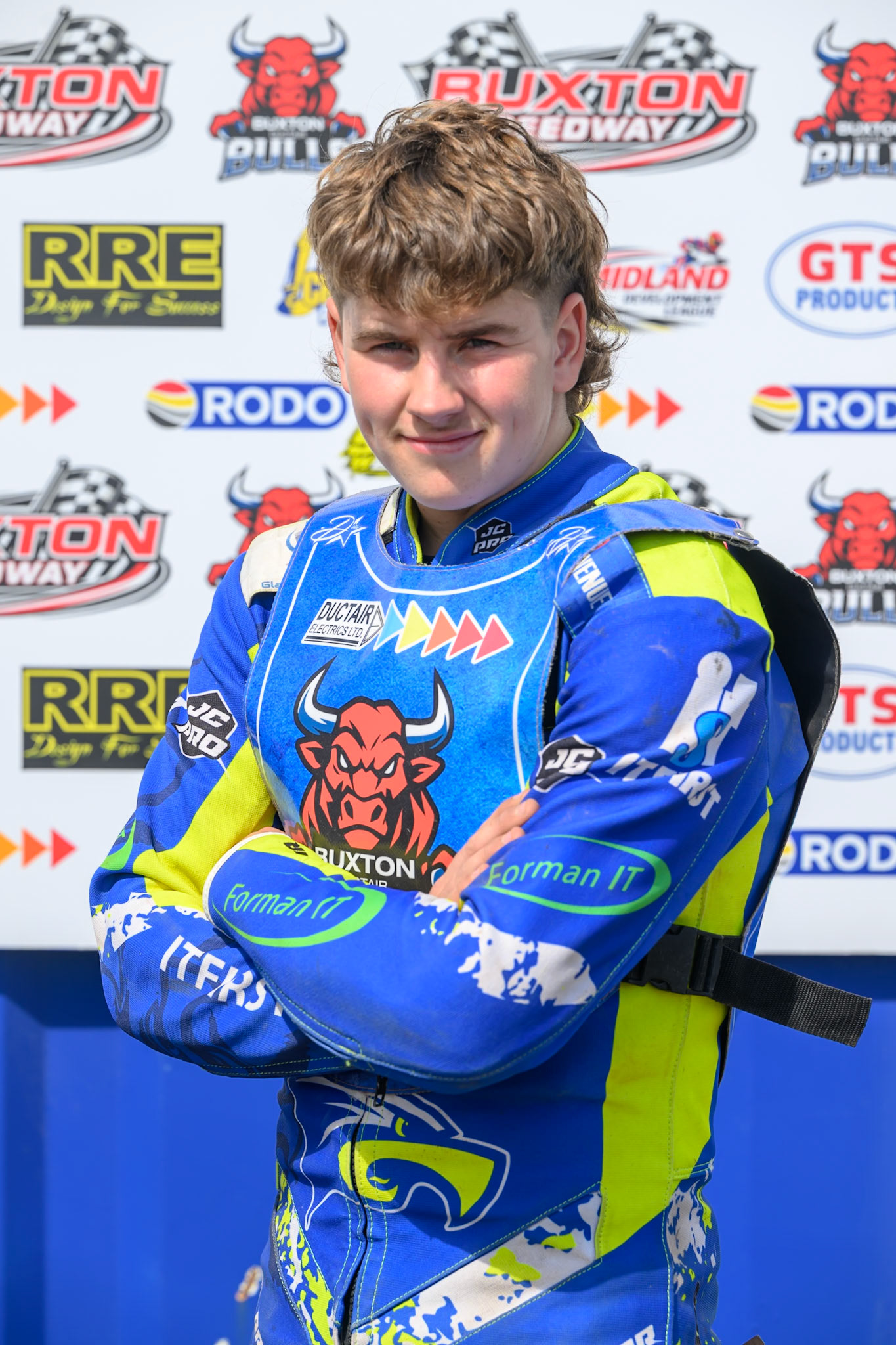 Will Boraston of Buxton Bulls during the WSRA National Development League match between Buxton Bulls and King's Lynn Young Stars at Hi-Edge Speedway, Buxton on Sunday 9th August 2026. (Photo: Ian Charles | MI News)