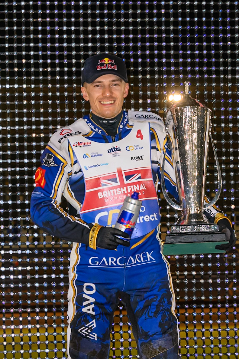 Robert Lambert (4)  2026 British Champion during the Cab Direct British Speedway Championship Final at the National Speedway Stadium, Manchester on Saturday 15th August 2026. (Photo: Ian Charles | MI News)