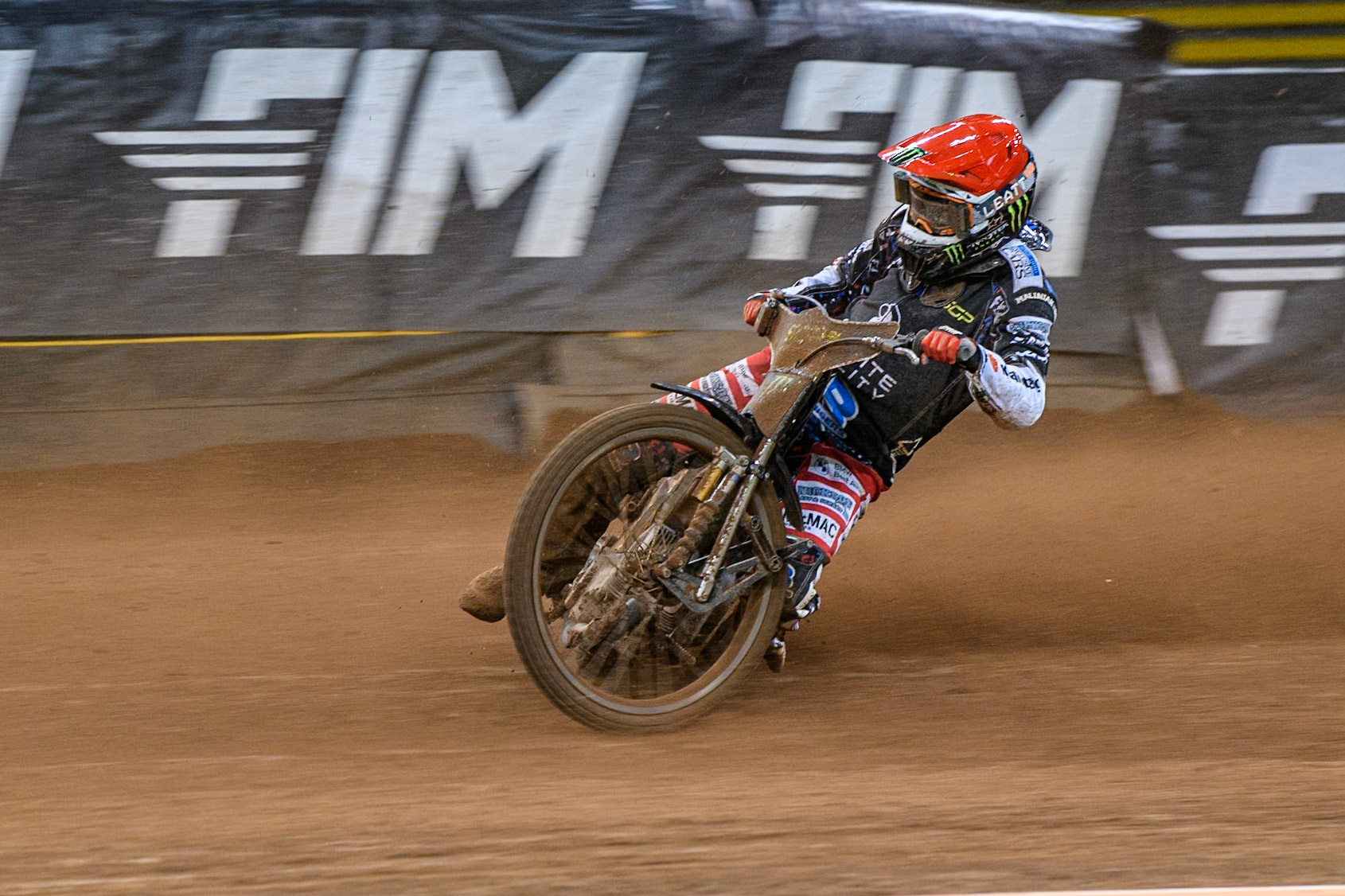 Fredrik Lindgren (66) of Sweden in action during the FIM Speedway Grand Prix of Great Britain at The Principality Stadium, Cardiff on Saturday 17th August 2024. (Photo: Ian Charles | MI News)