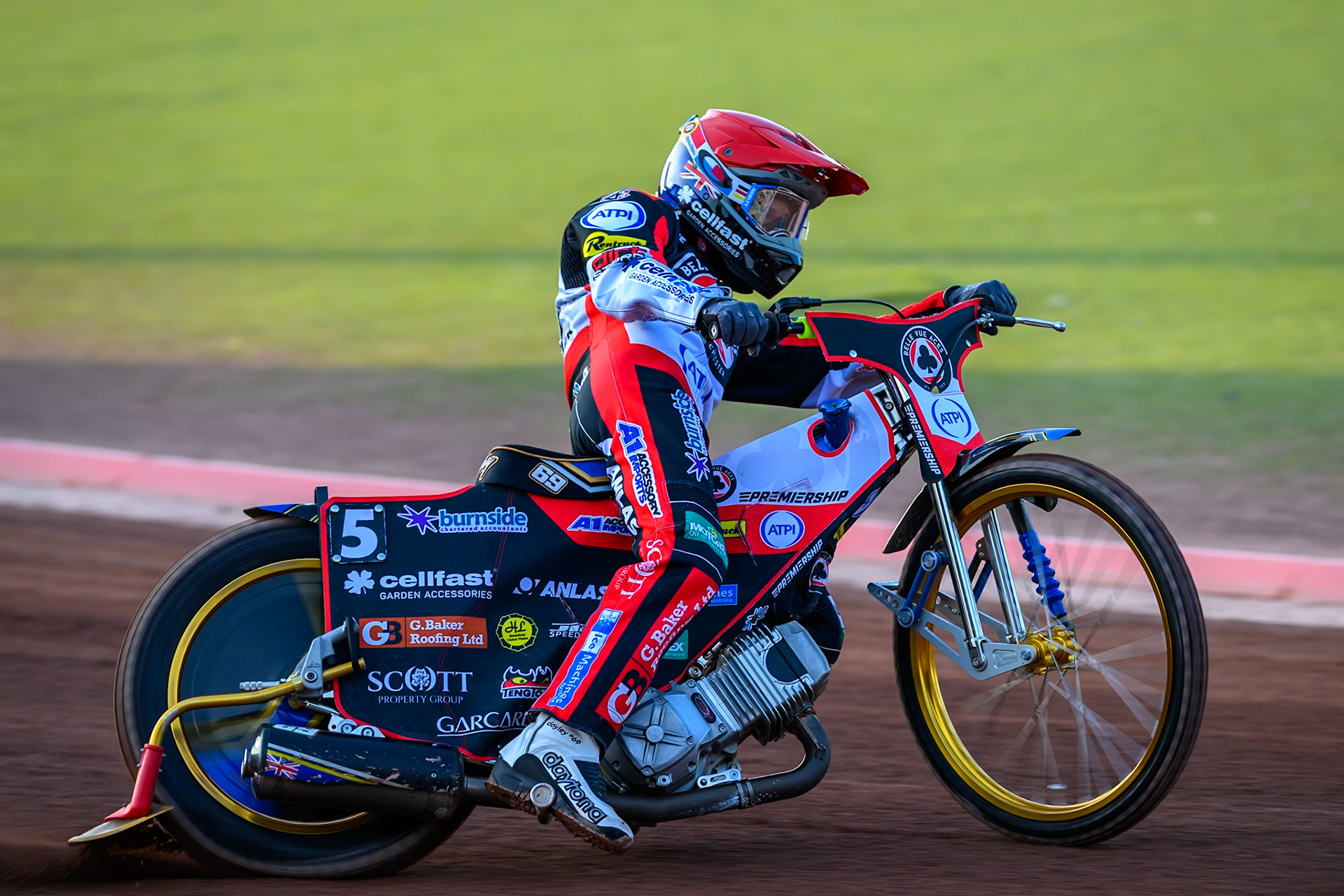 Jason Doyle of Belle Vue Aces in action during the Rowe Motor Oil Premiership match between Belle Vue Aces and King's Lynn Stars at the National Speedway Stadium, Manchester on Monday 10th August 2026. (Photo: Ian Charles | MI News)