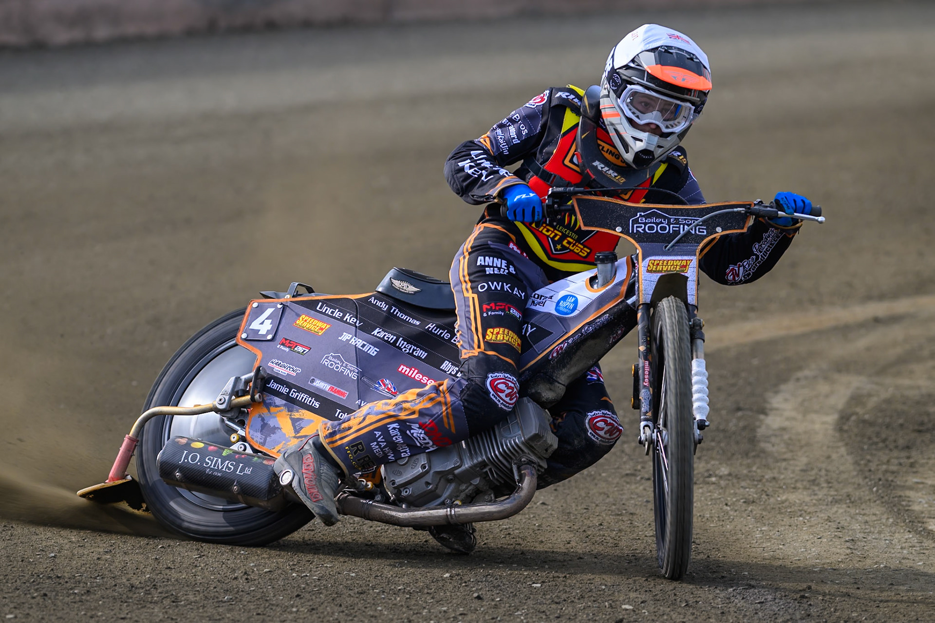 Ryan Ingram of Leicester Lion Cubs  in action during the Challenge match between Buxton Bulls and Leicester Lion Cubs at Hi-Edge Speedway, Buxton on Sunday 26th April 2026. (Photo: Ian Charles | MI News)
