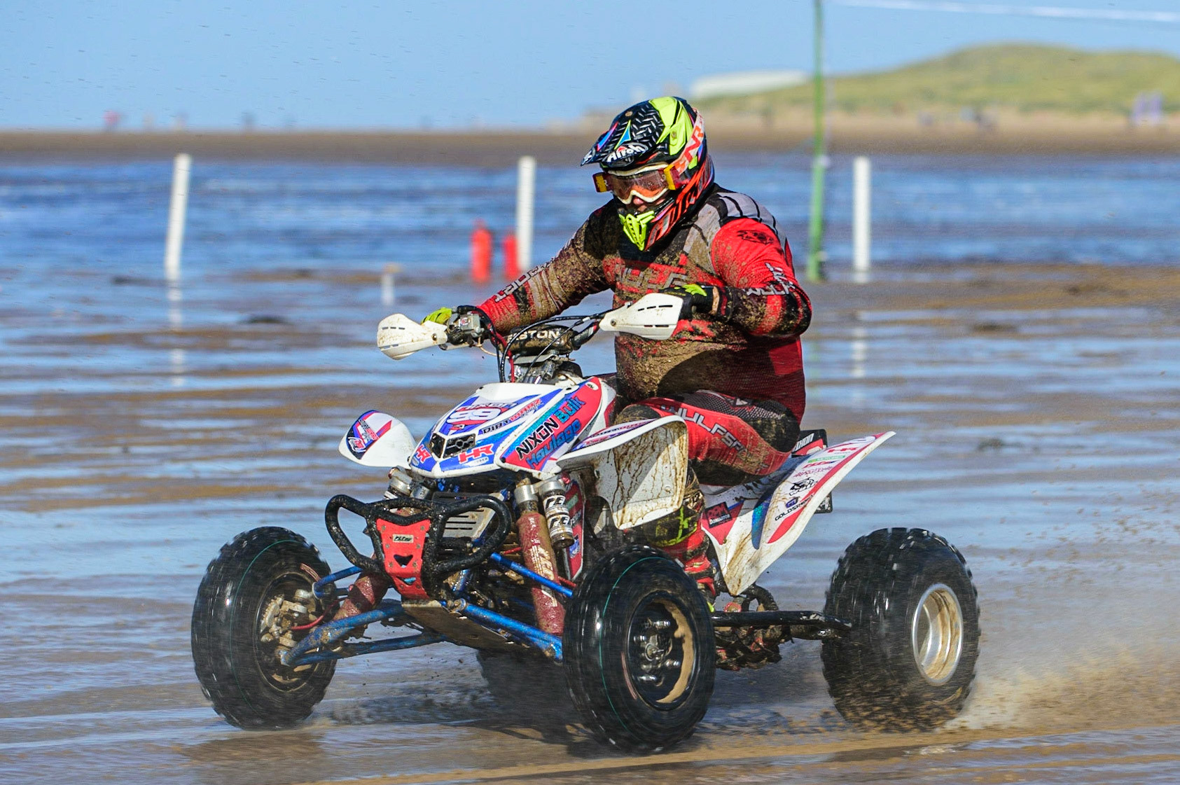 Davey Nixon (99) in action  during the Fylde ACU British Sand Racing Masters Championship on  Sunday 2nd October 2022. (Credit: Ian Charles | MI News)
