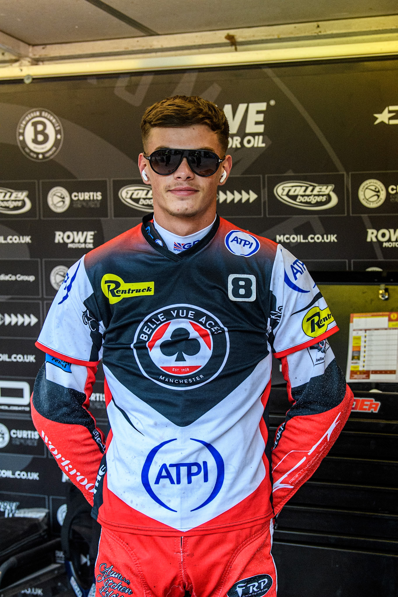 Belle Vue Aces' Freddy Hodder - the No.8 Rider for the meeting during the Rowe Motor Oil Premiership match between Birmingham Brummies and Belle Vue Aces at Perry Bar Stadium, Birmingham on Monday 29th July 2024. (Photo: Ian Charles | MI News)
