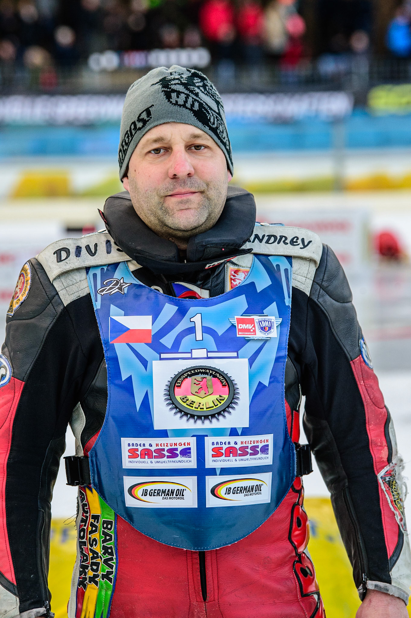Andrej Divis during the German Individual Ice Speedway Championship at Horst-Dohm-Eisstadion, Berlin on Friday 3rd March 2023. (Photo: Ian Charles | MI News)