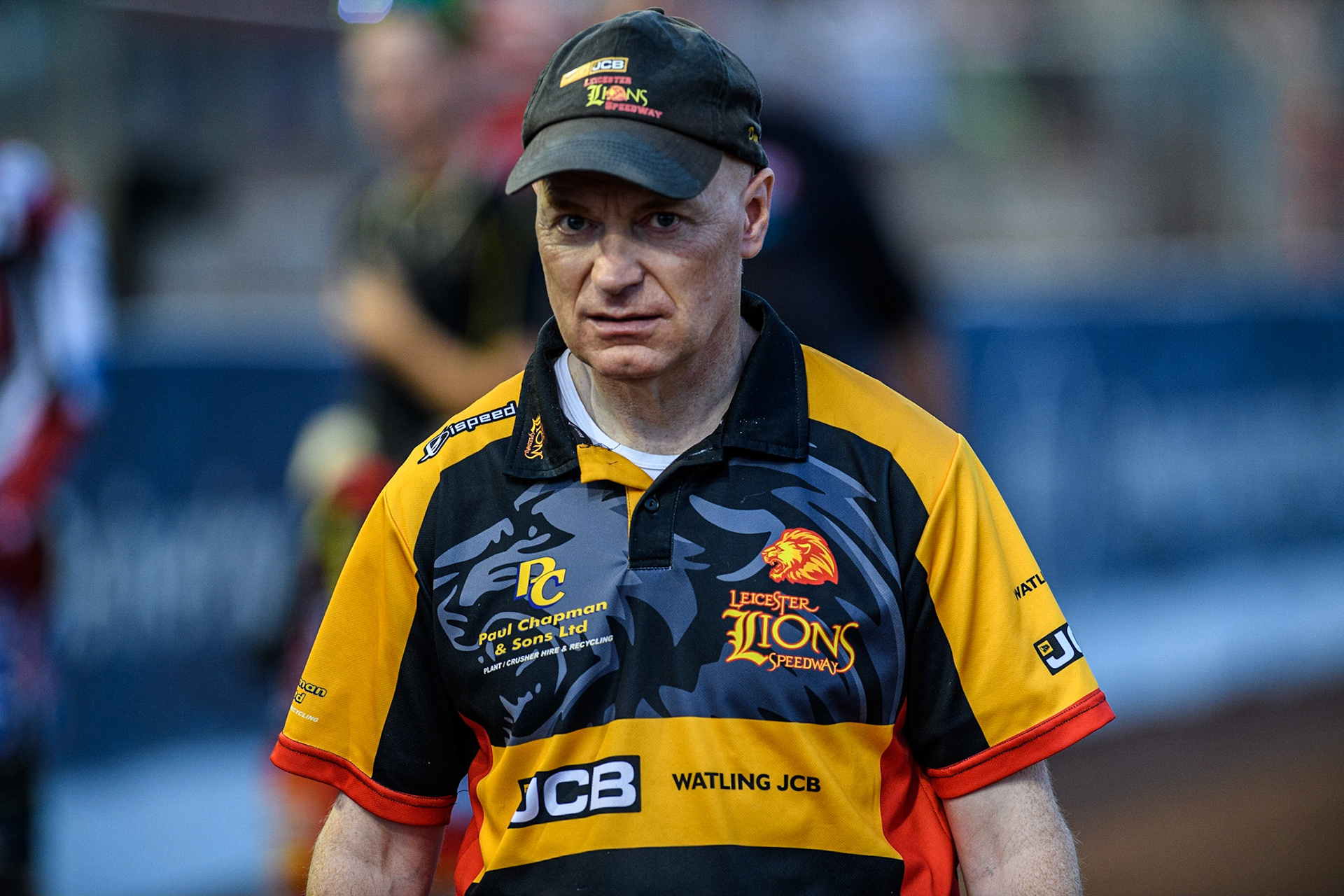 Leicester Watling JCB Lion Cubs Team manager Dave Howard during the National Development League match between Belle Vue Colts and Leicester Lion Cubs at the National Speedway Stadium, Manchester on Friday 8th September 2023. (Photo: Ian Charles | MI News)